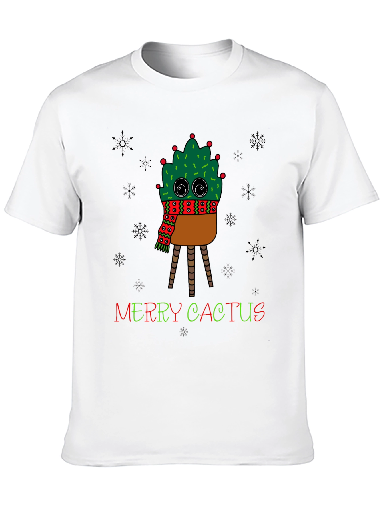 Merry Cactus Graphic T-Shirt - Holiday Humor
