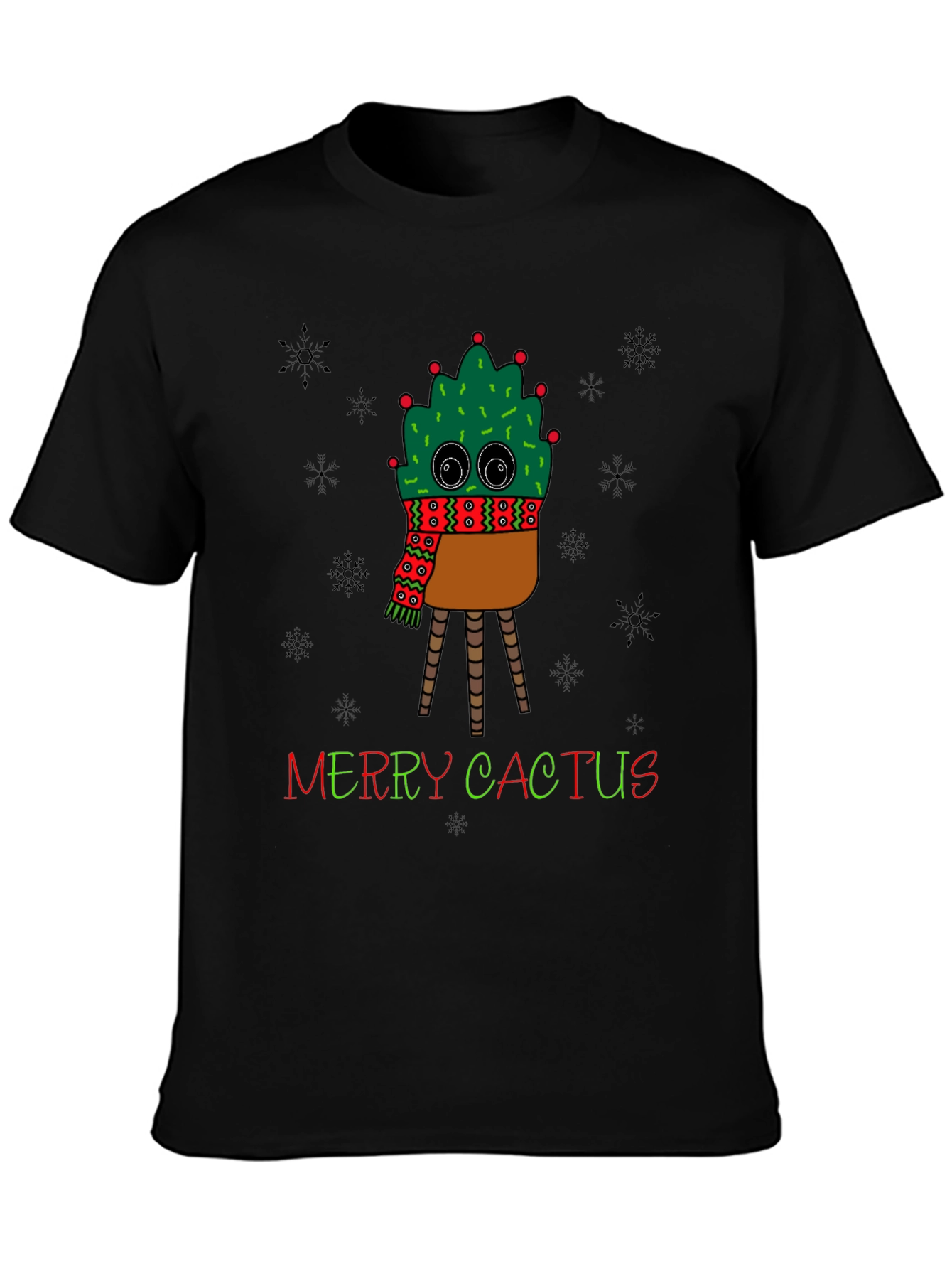 Merry Cactus Graphic T-Shirt - Holiday Humor