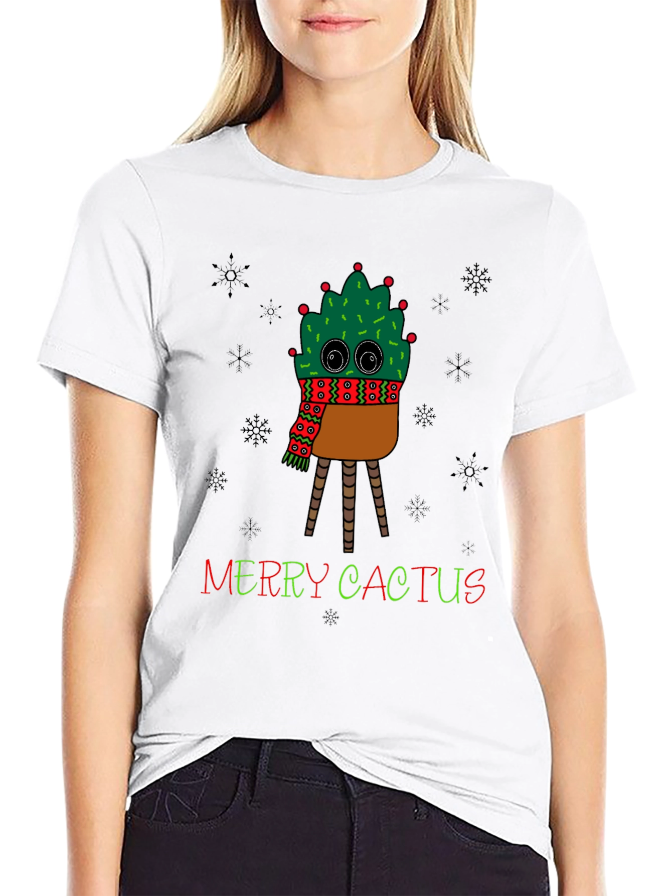 Merry Cactus Graphic T-Shirt - Holiday Humor