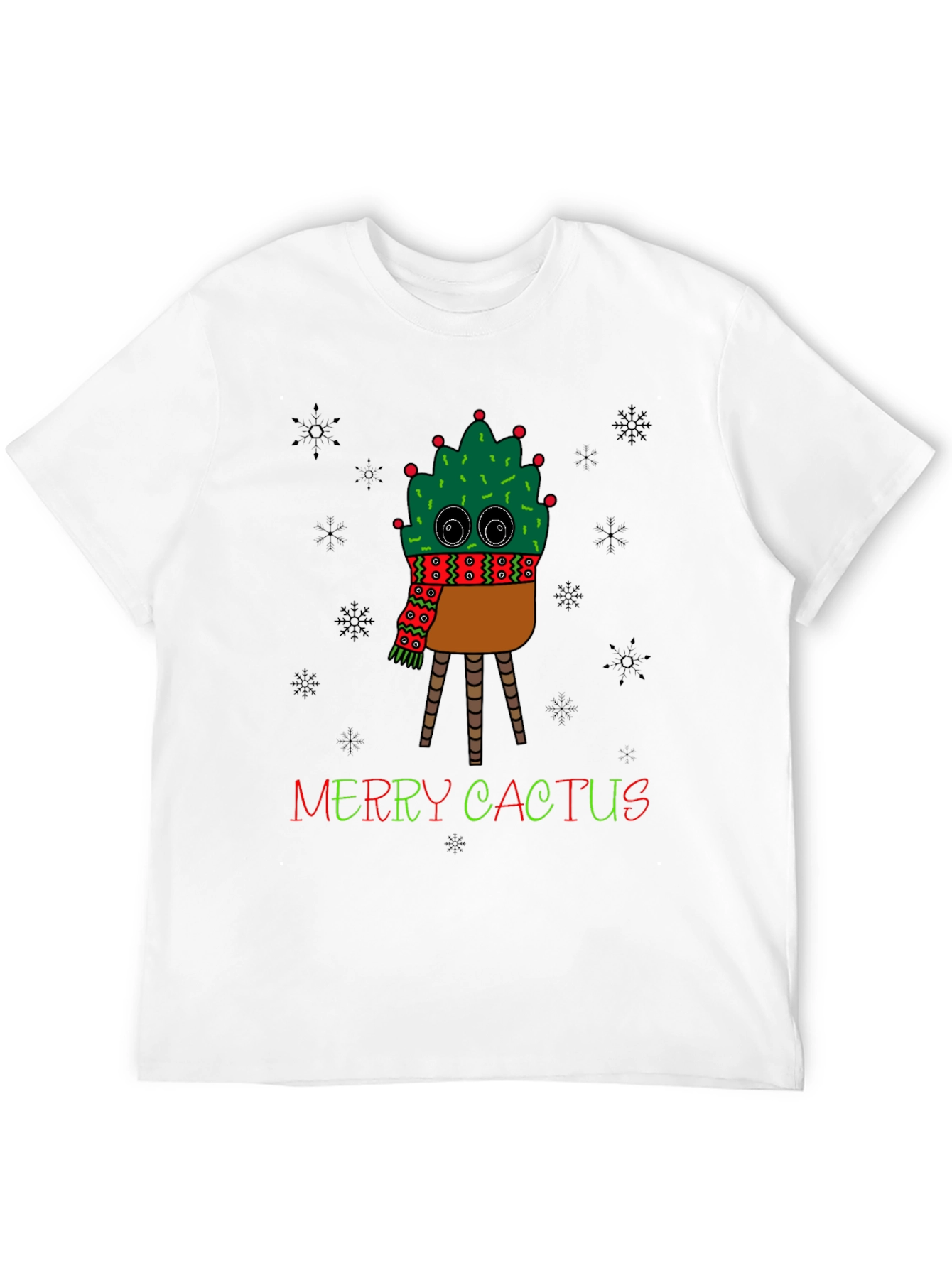 Merry Cactus Graphic T-Shirt - Holiday Humor