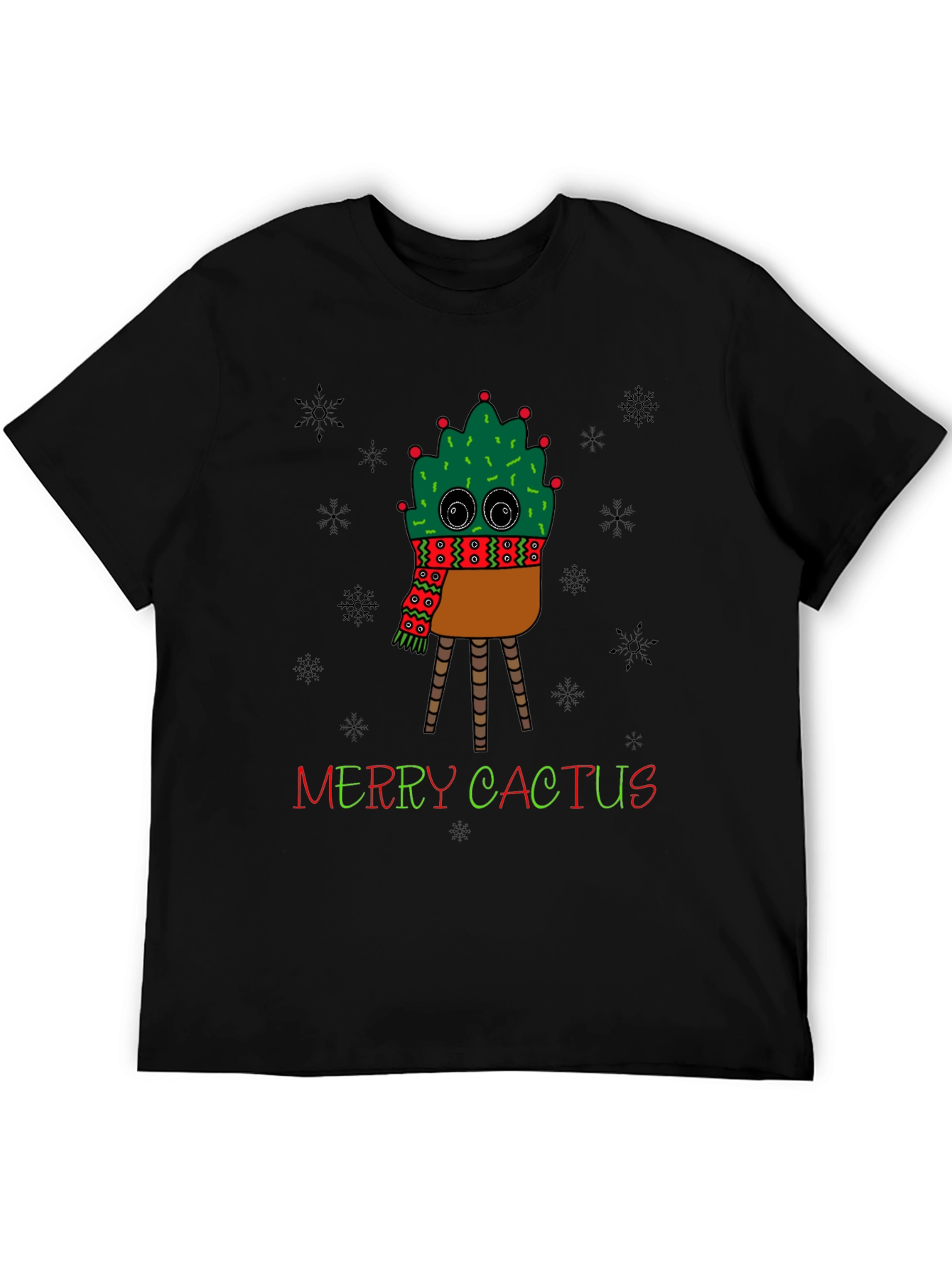 Merry Cactus Graphic T-Shirt - Holiday Humor