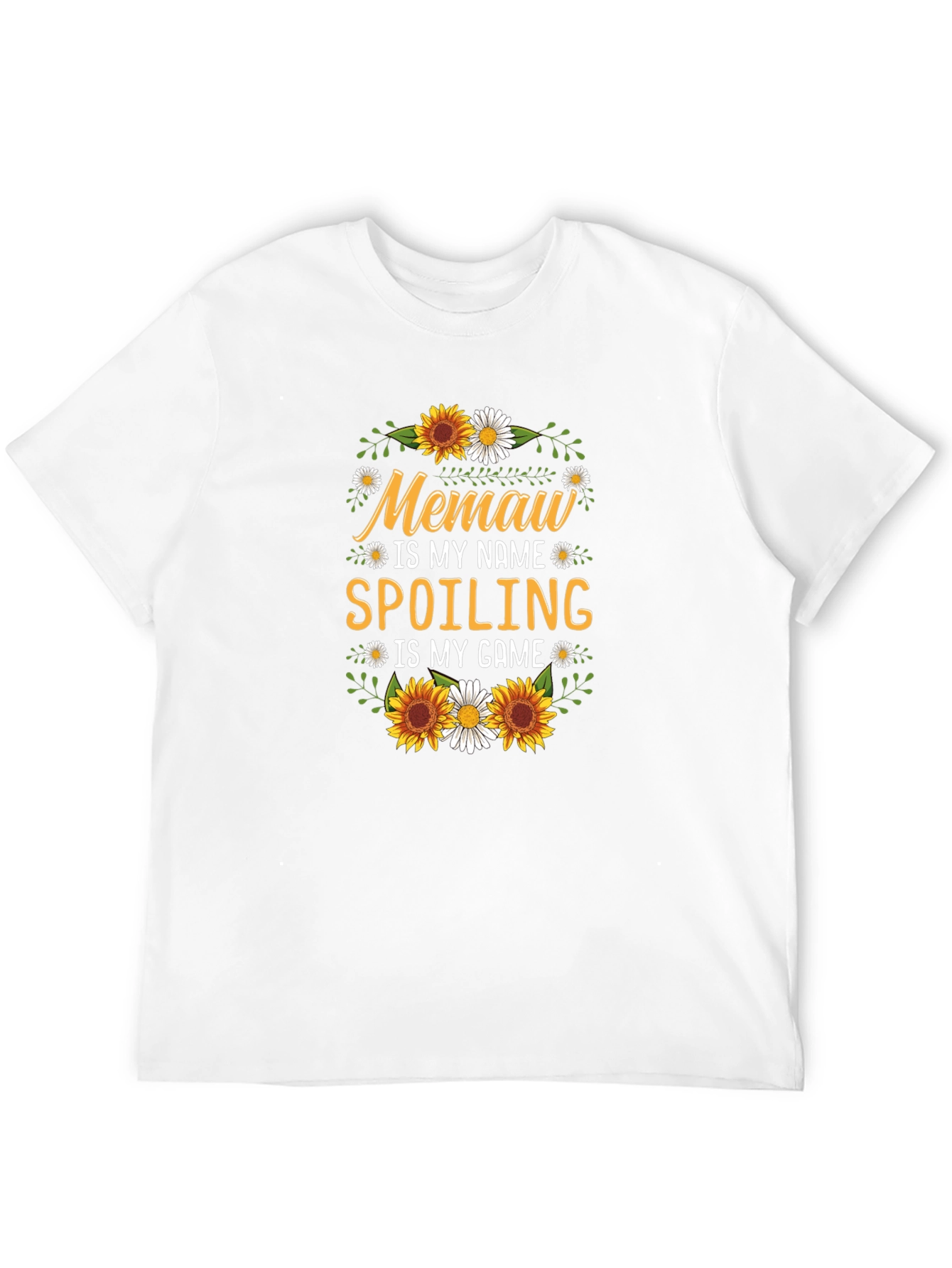 Memaw Spoiling Game T-Shirt Floral Design