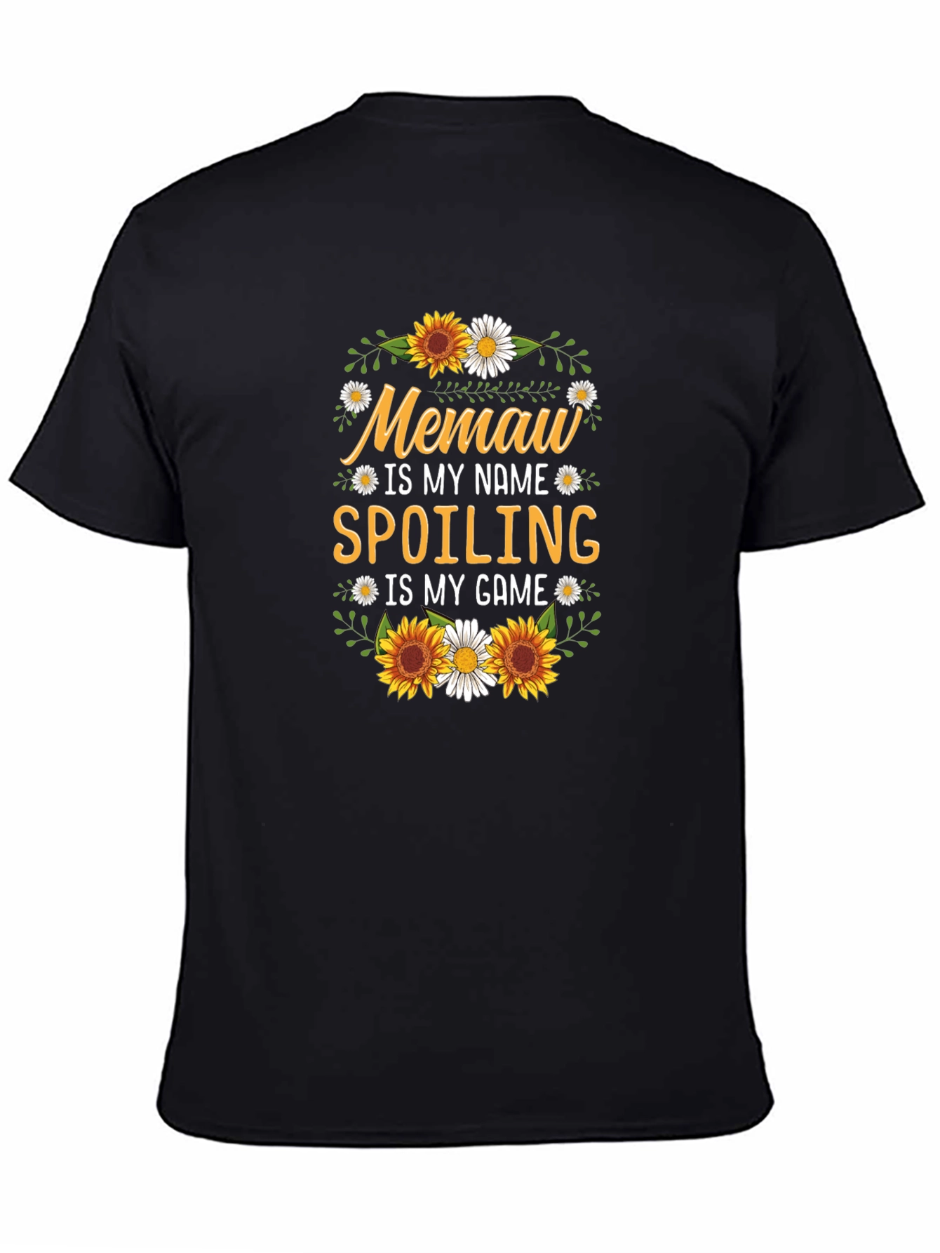 Memaw Spoiling Game T-Shirt Floral Design