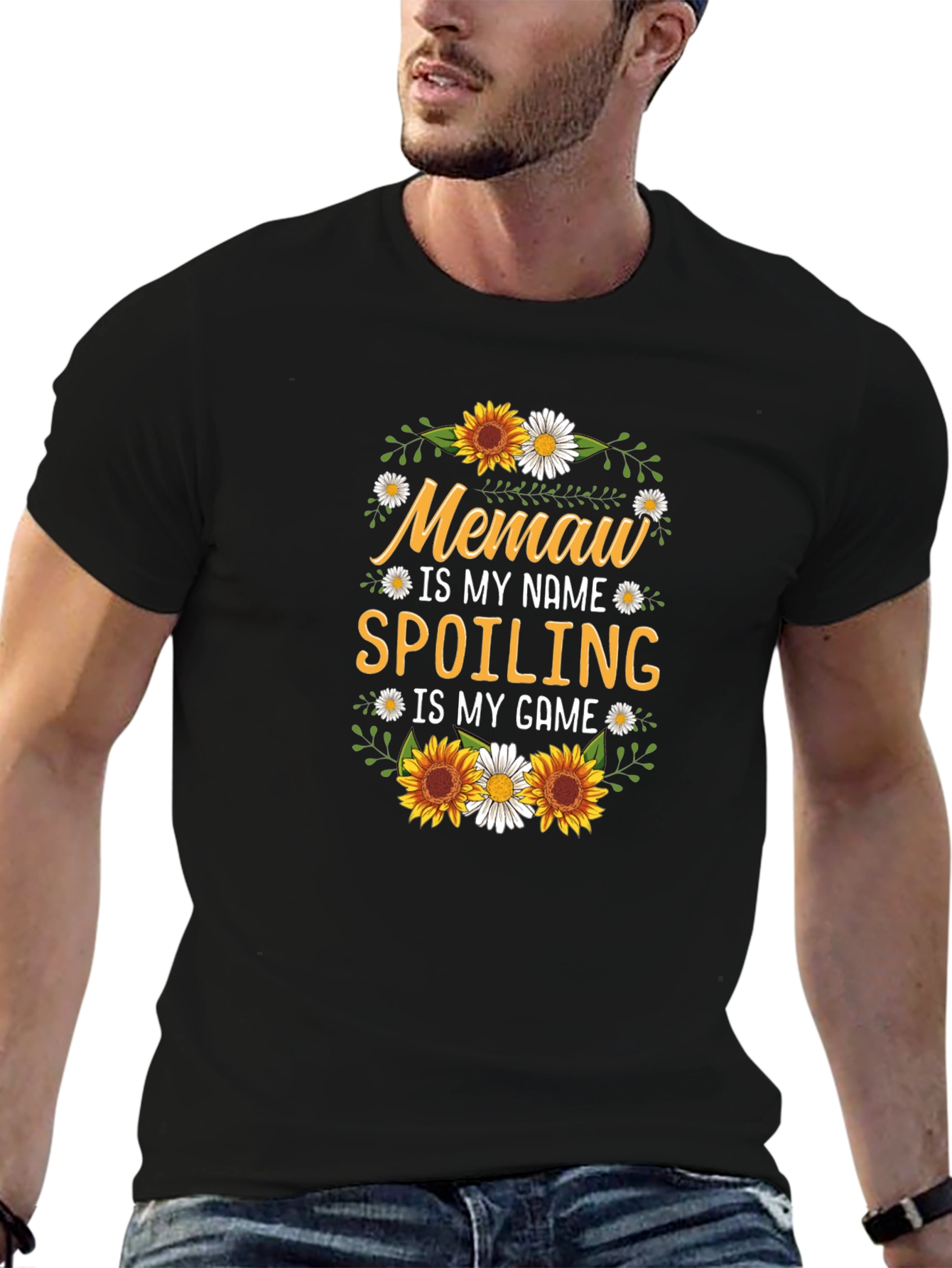 Memaw Spoiling Game T-Shirt Floral Design