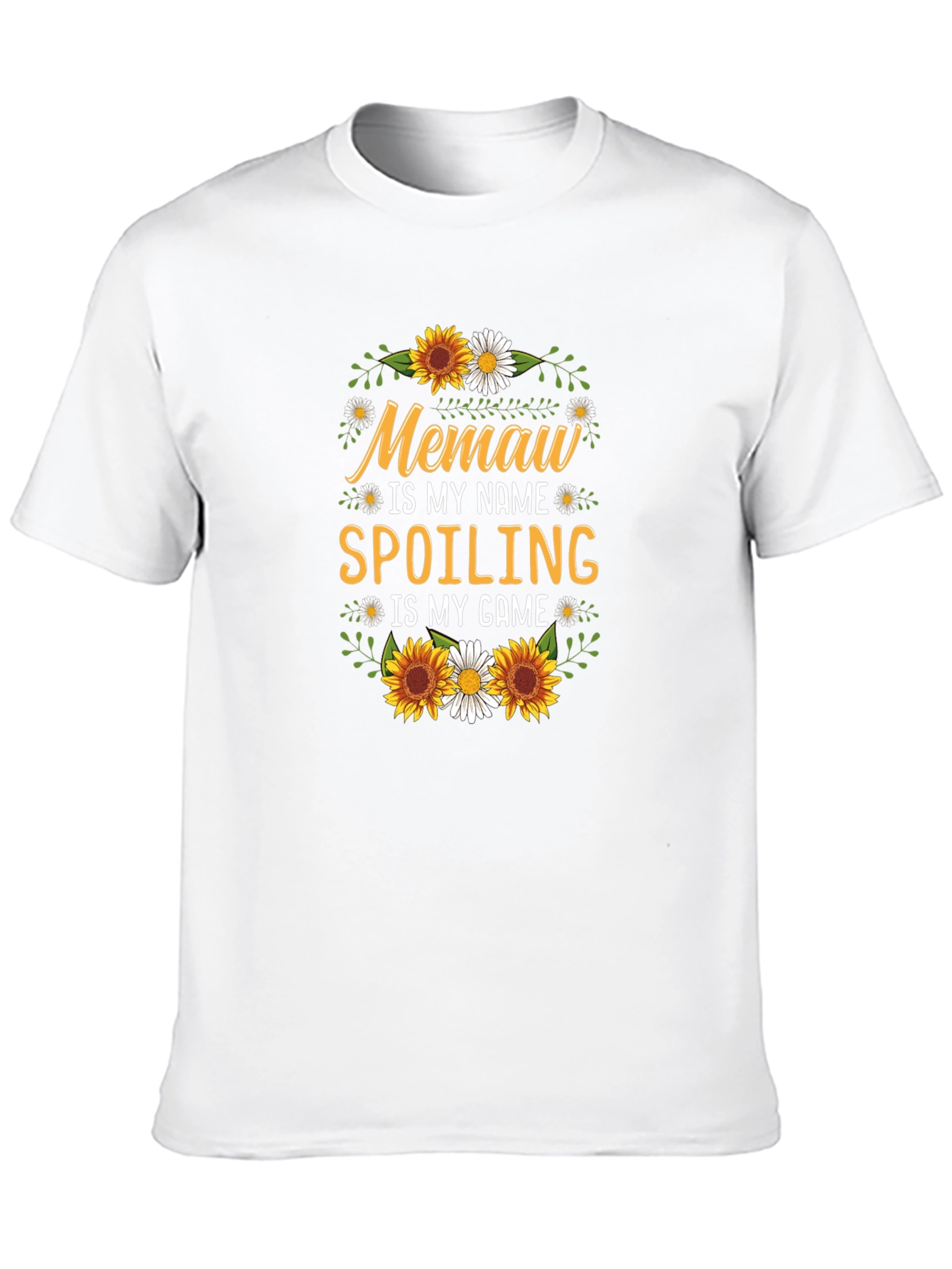 Memaw Spoiling Game T-Shirt Floral Design