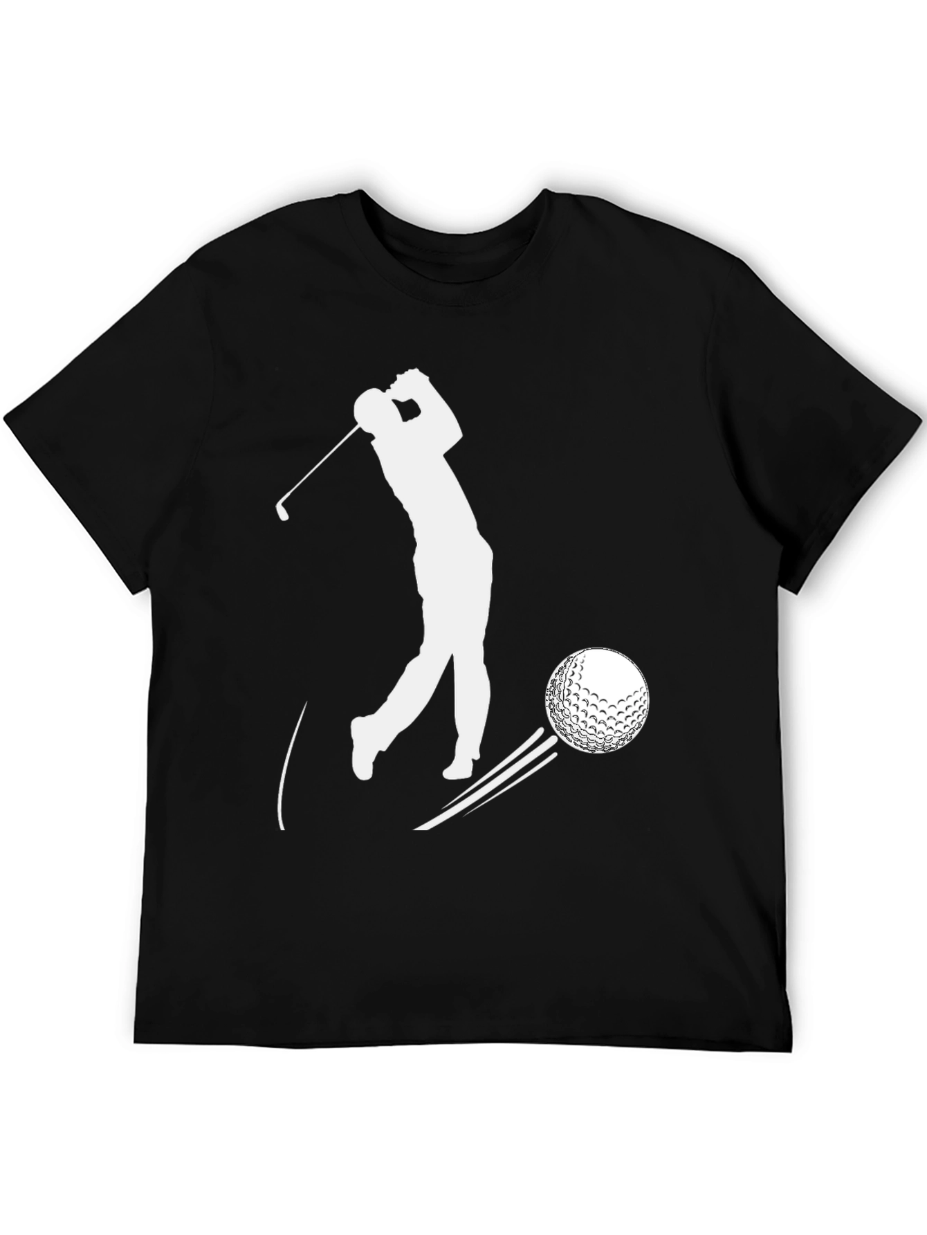 Golf Swing T-Shirt - Black Tee with Golfer Design