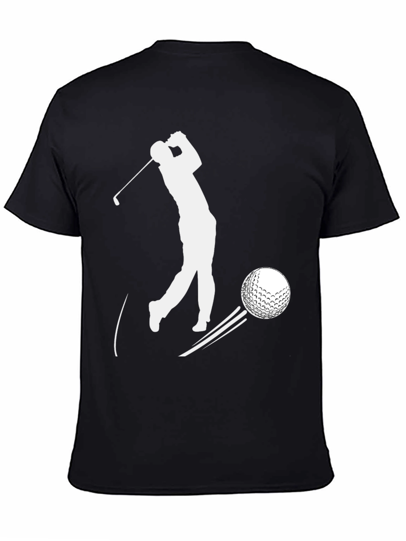 Golf Swing T-Shirt - Black Tee with Golfer Design