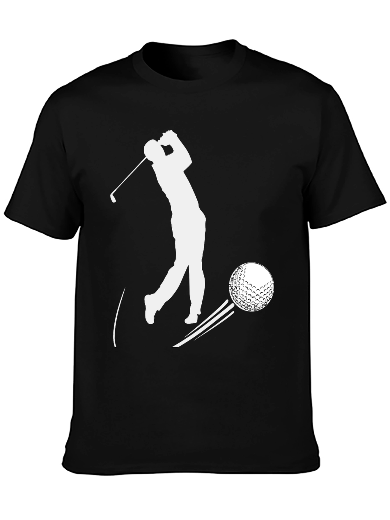 Golf Swing T-Shirt - Black Tee with Golfer Design