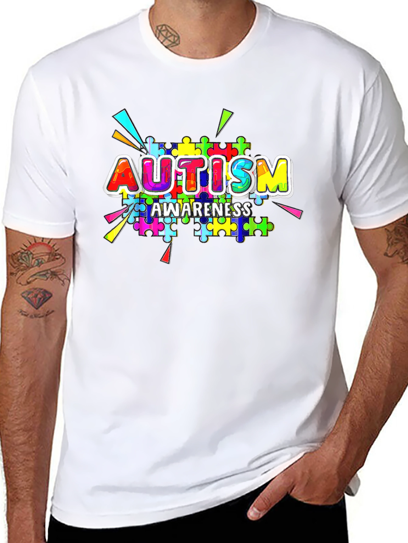 Autism Awareness Puzzle Piece Graphic T-Shirt
