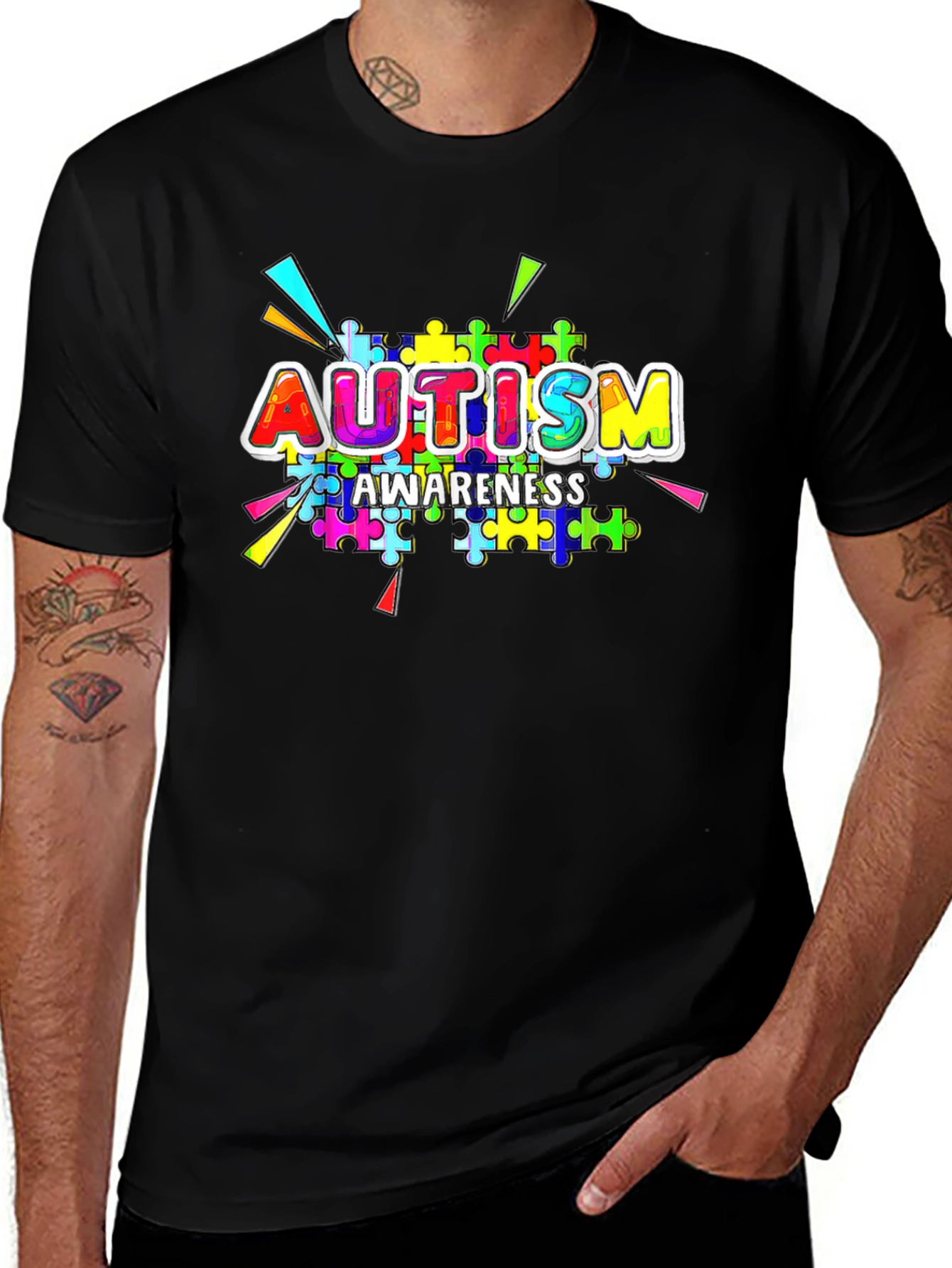 Autism Awareness Puzzle Piece Graphic T-Shirt