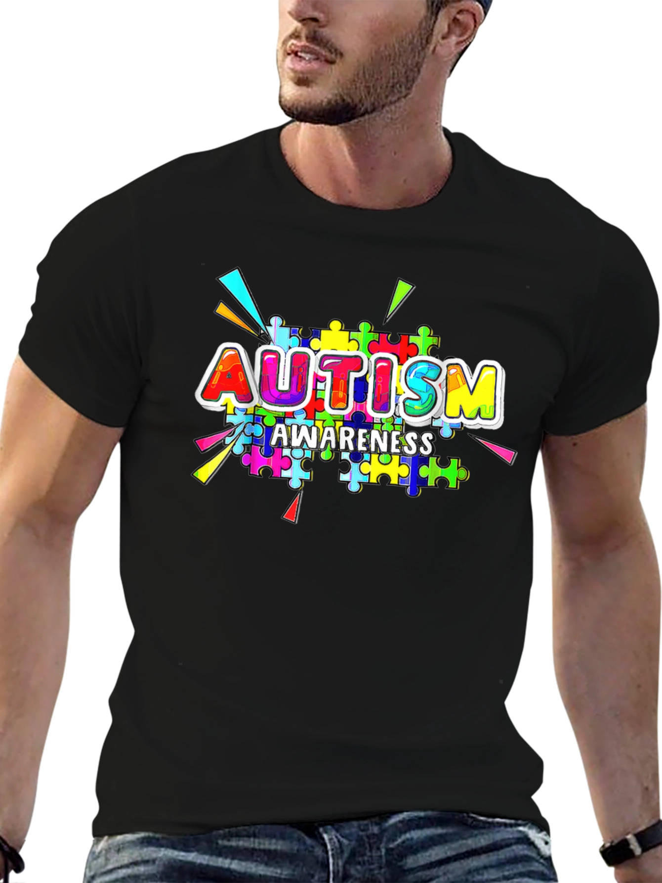 Autism Awareness Puzzle Piece Graphic T-Shirt