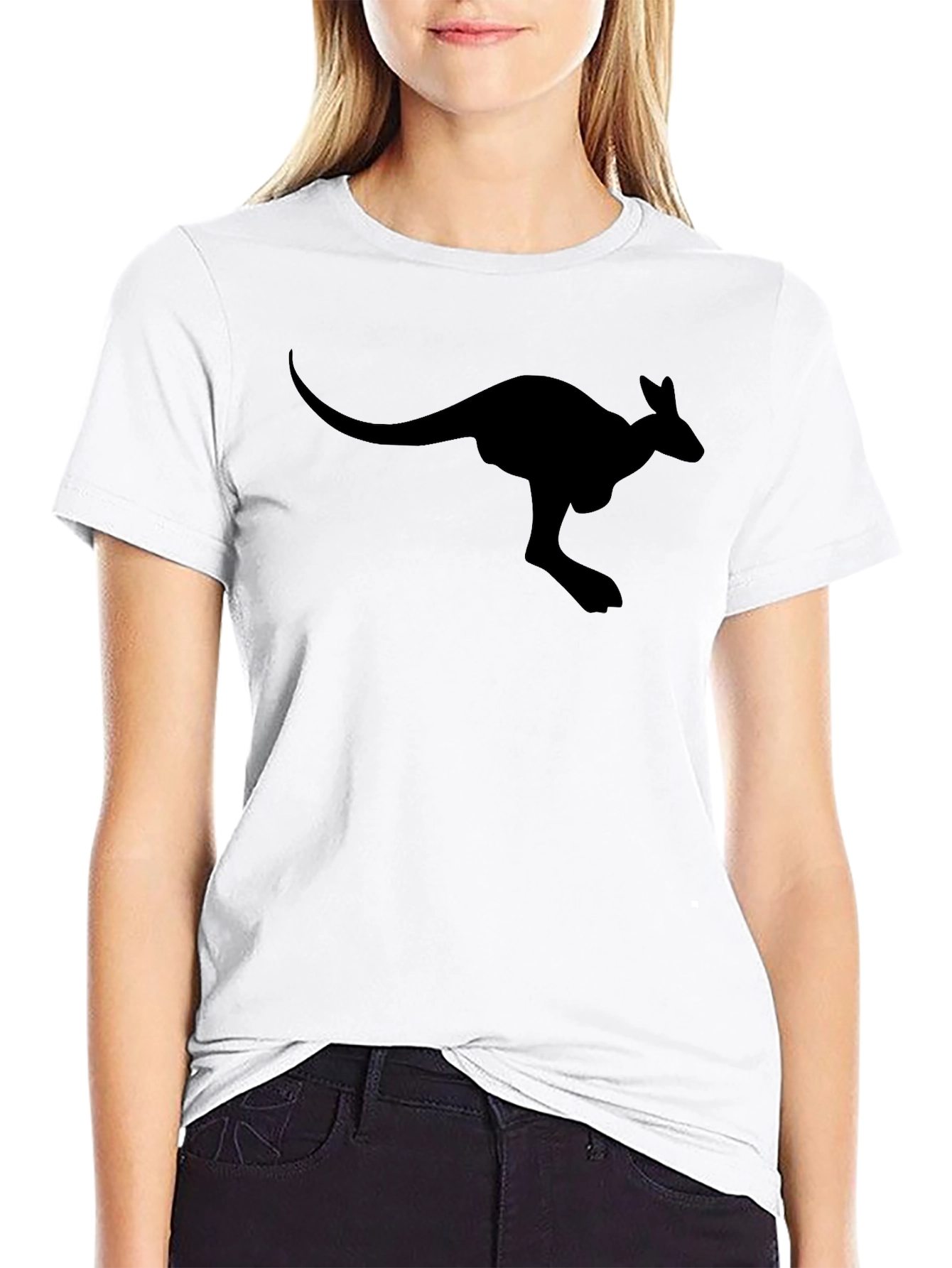 Black Kangaroo T-Shirt - Animal Graphic Tee