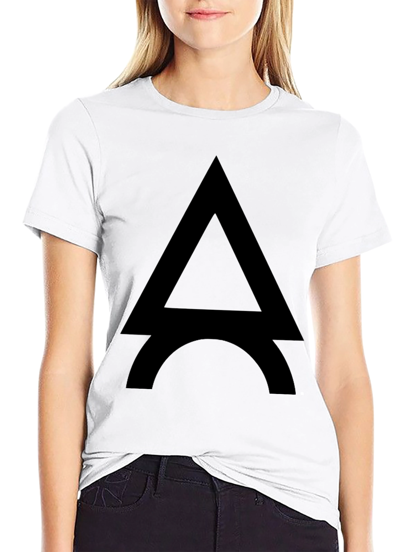 Modern Eiffel Tower Graphic Tee - Black Cotton Blend