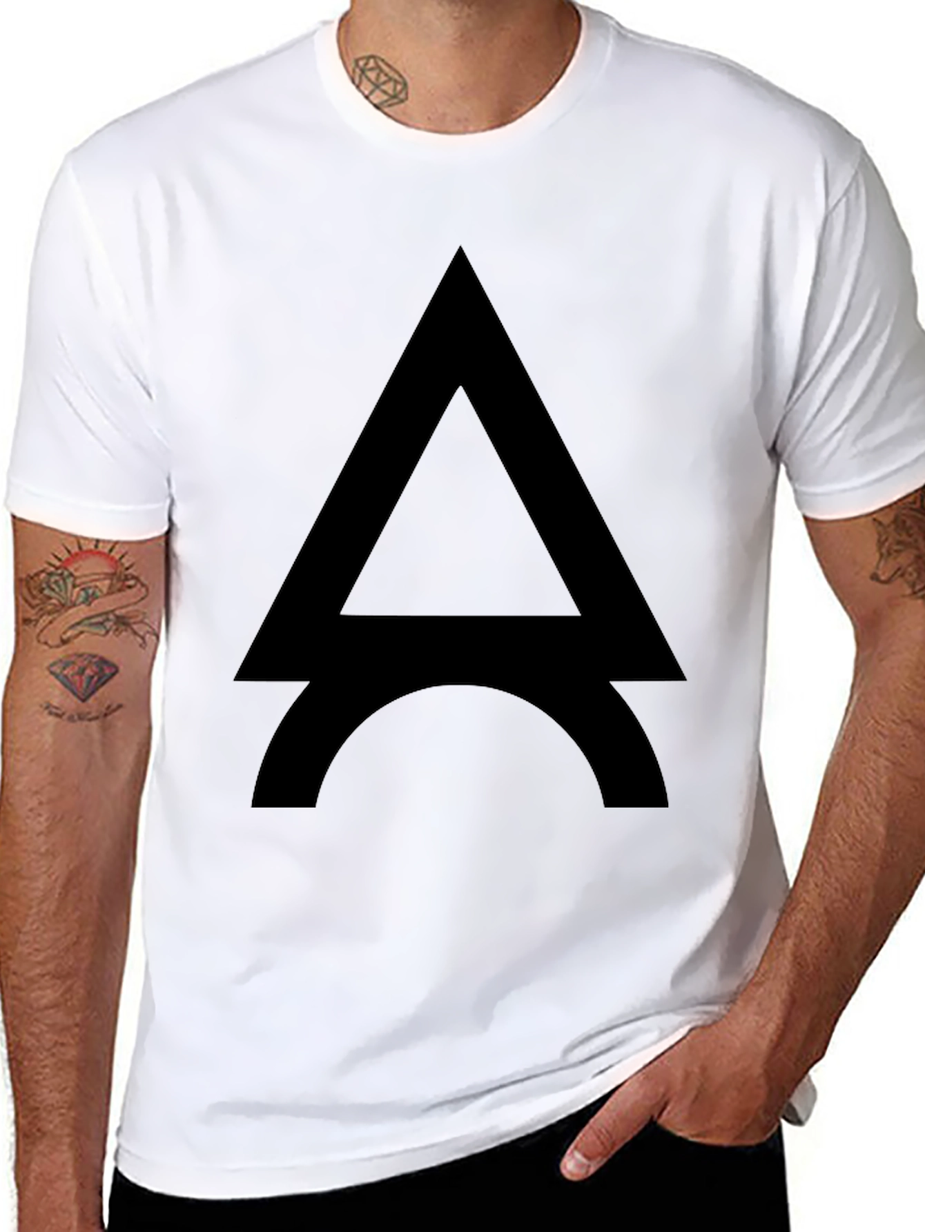 Modern Eiffel Tower Graphic Tee - Black Cotton Blend