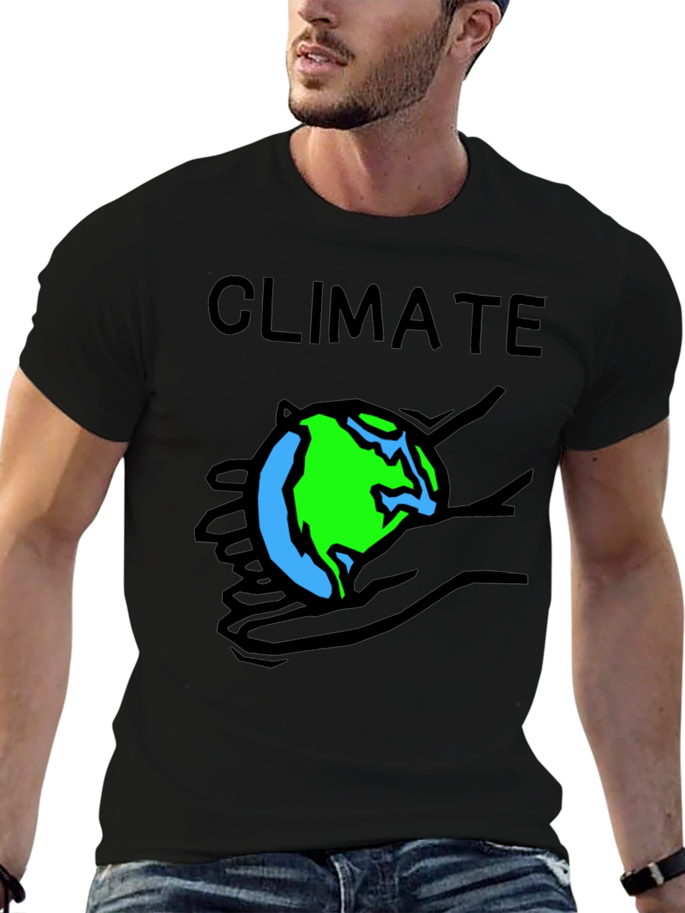 Climate Earth T-Shirt Black Crew Neck Tee
