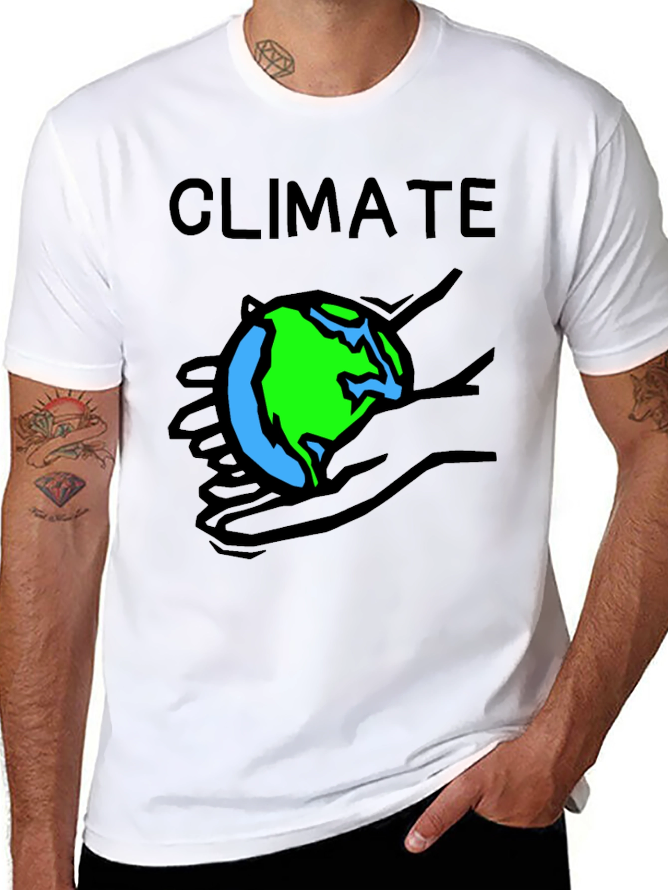 Climate Earth T-Shirt Black Crew Neck Tee