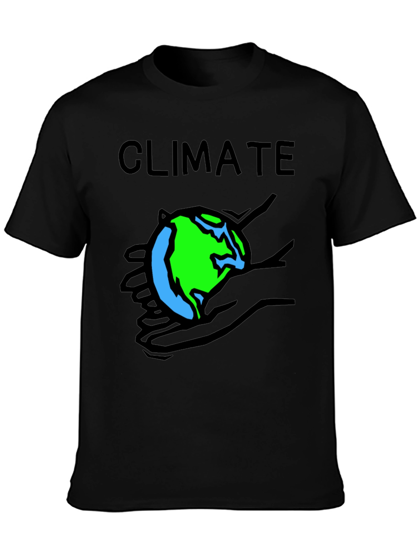 Climate Earth T-Shirt Black Crew Neck Tee