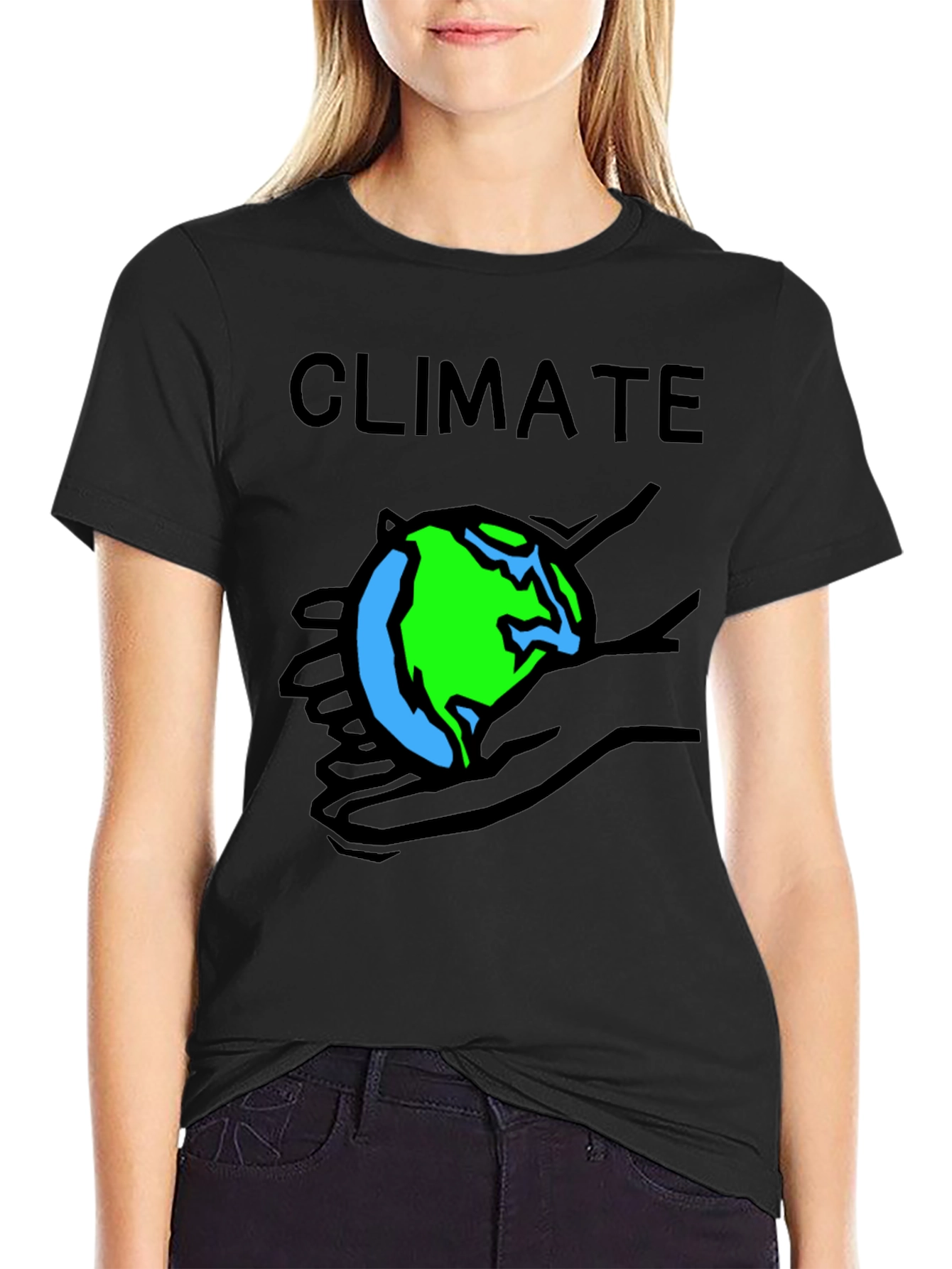 Climate Earth T-Shirt Black Crew Neck Tee