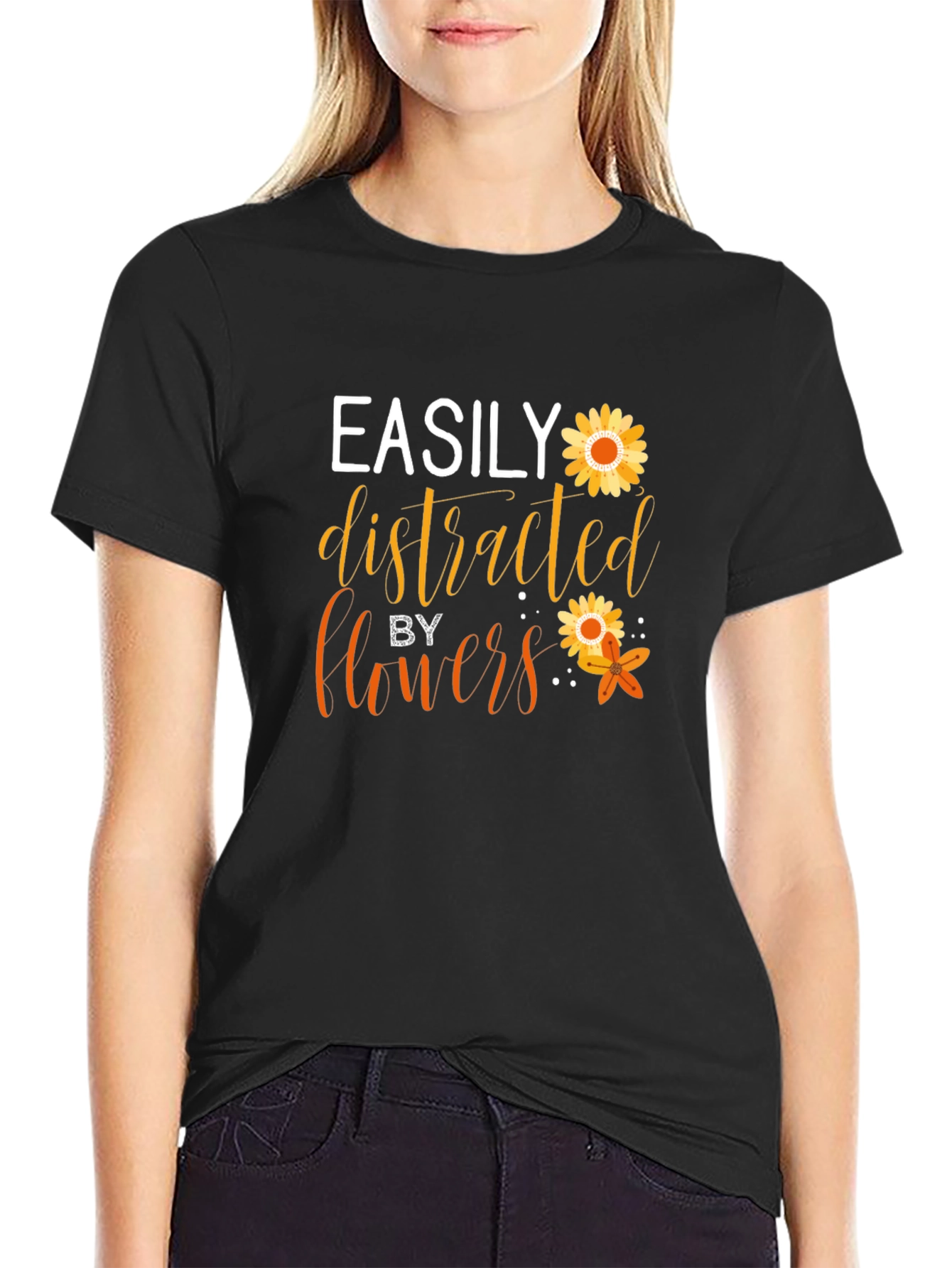 Easily Distracted By Flowers Graphic Tee