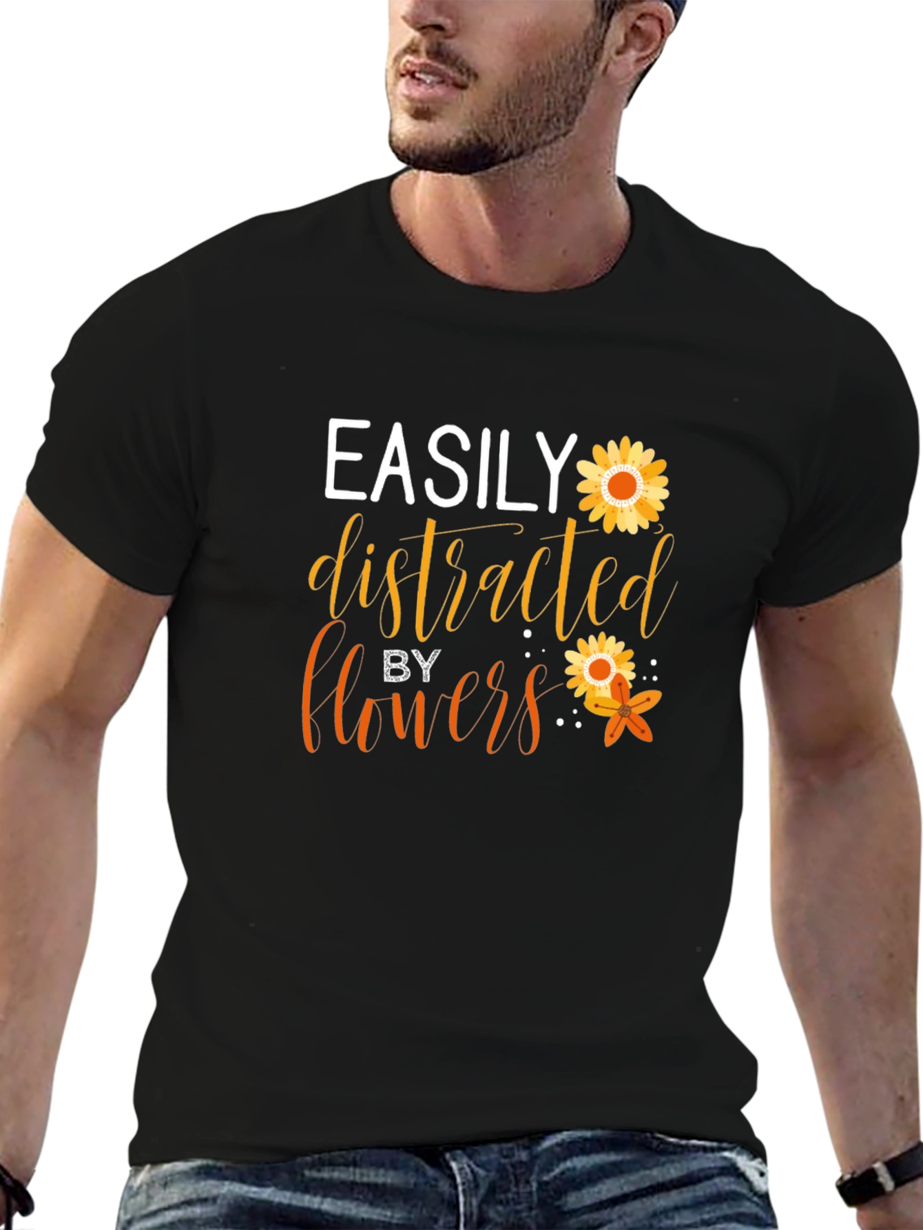 Easily Distracted By Flowers Graphic Tee