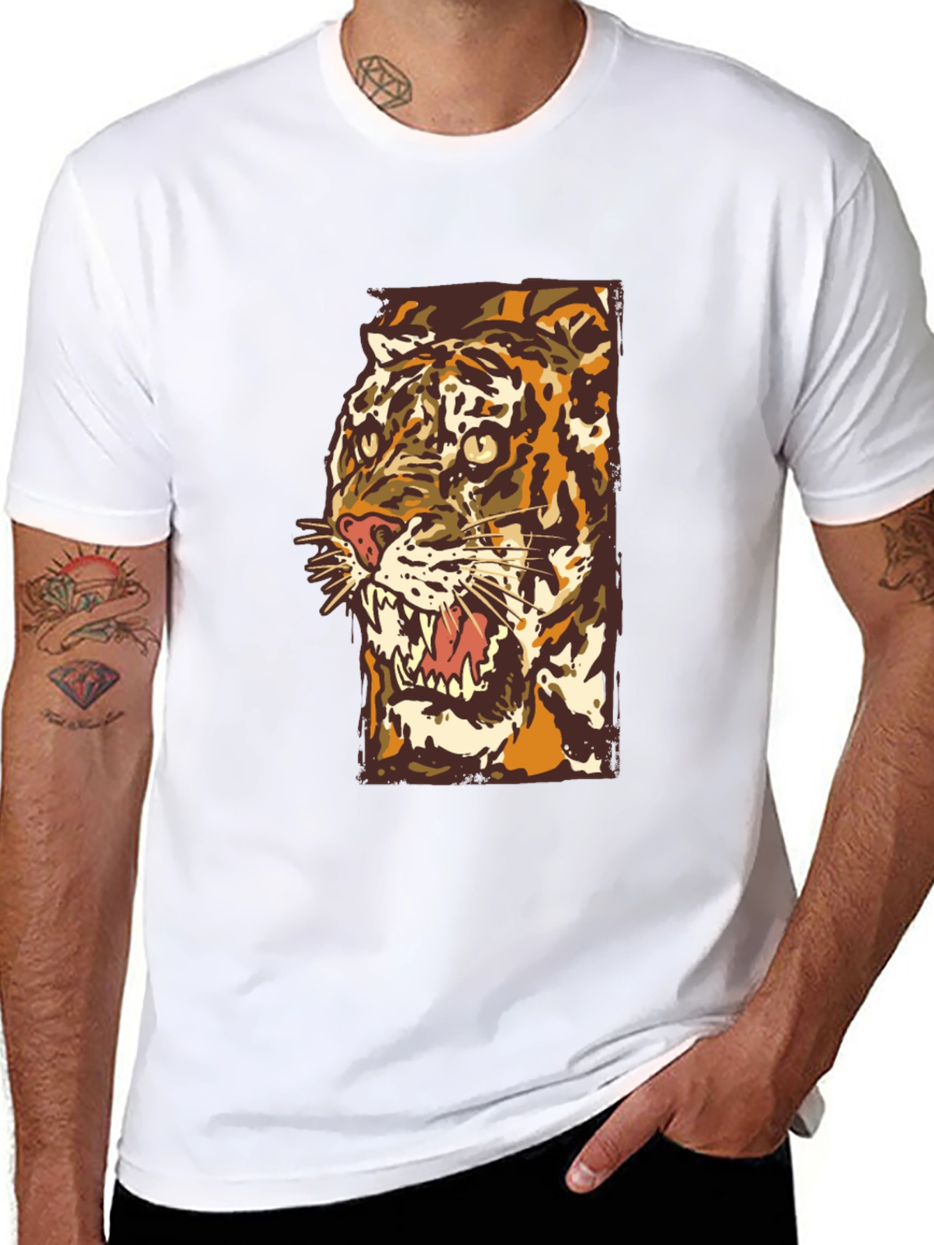 Tiger Graphic Tee - Bold Artistic Design