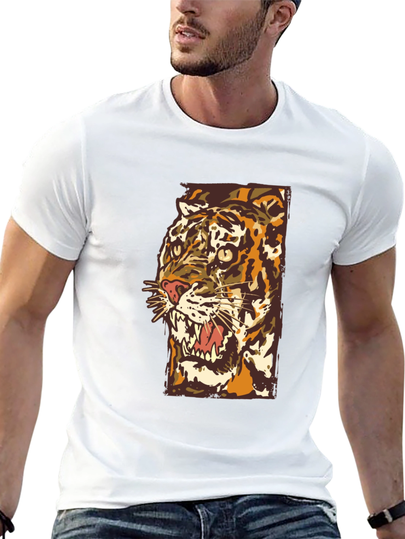 Tiger Graphic Tee - Bold Artistic Design