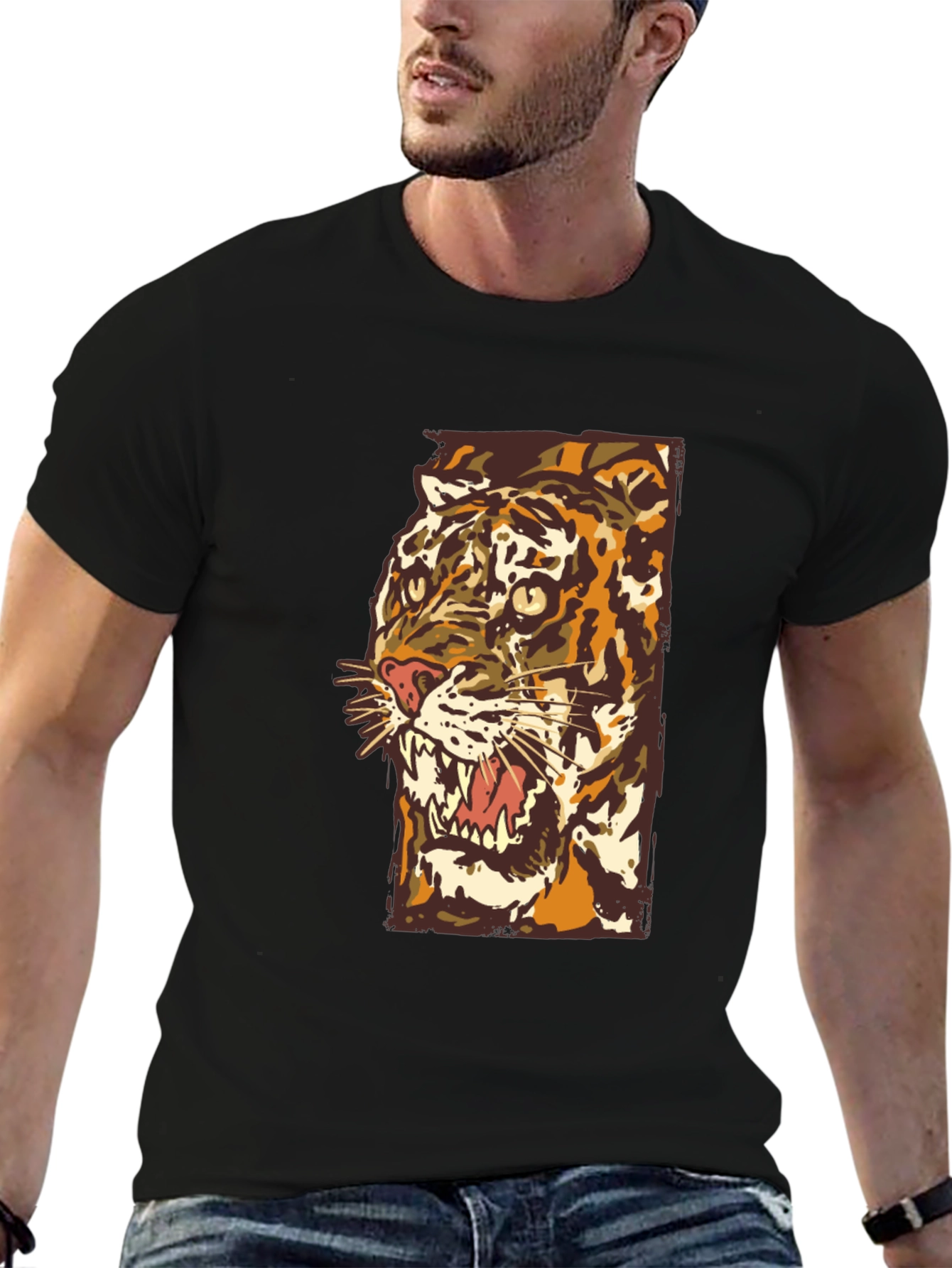Tiger Graphic Tee - Bold Artistic Design
