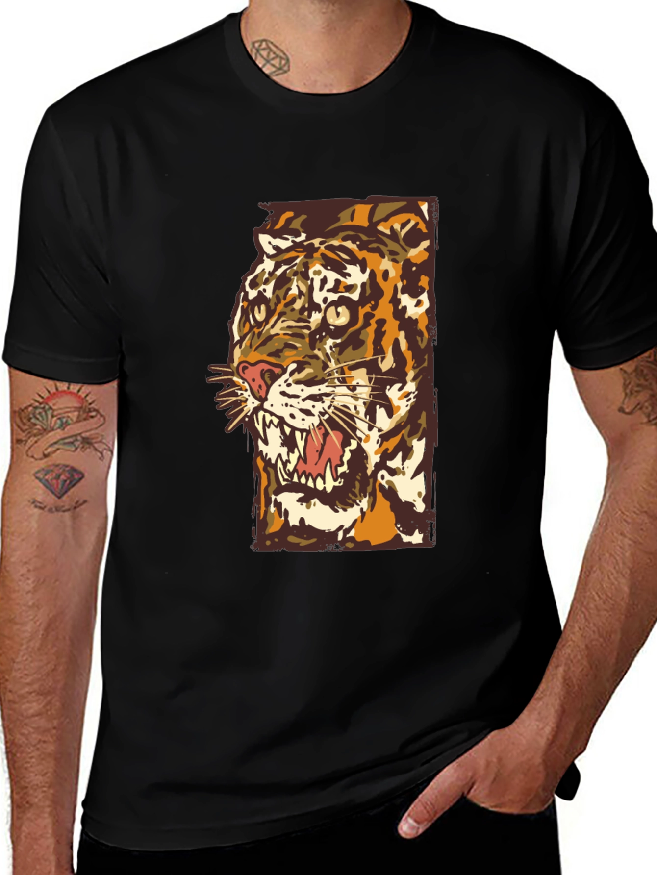 Tiger Graphic Tee - Bold Artistic Design