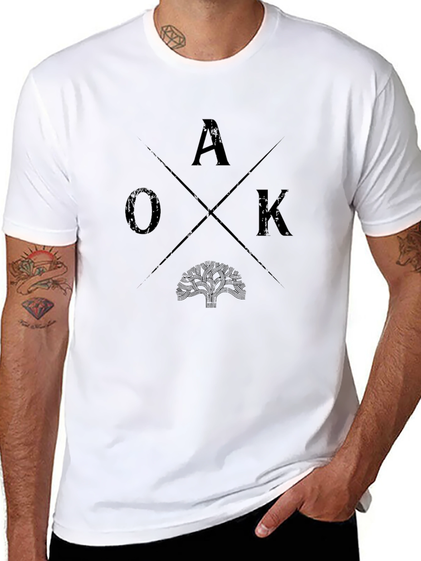 OAK Tree Graphic Tee - Mens Black T-Shirt