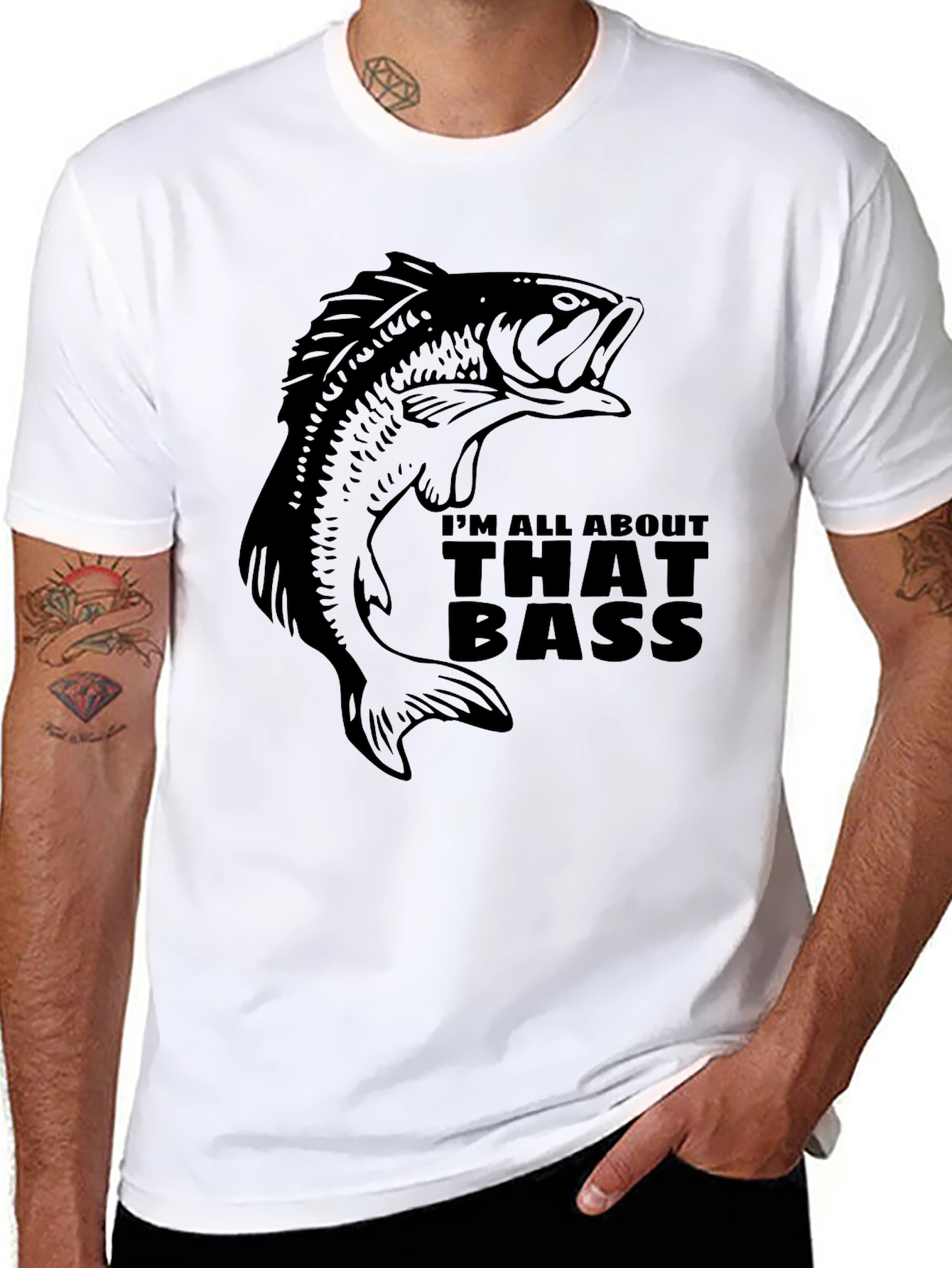 Im All About That Bass Black Fishing T-Shirt