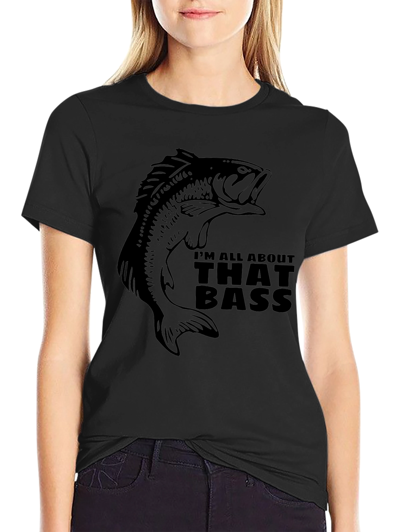 Im All About That Bass Black Fishing T-Shirt