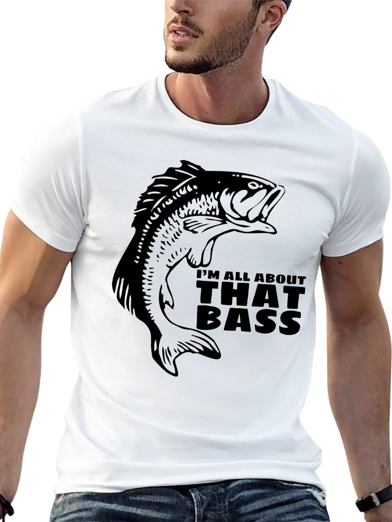 Im All About That Bass Black Fishing T-Shirt