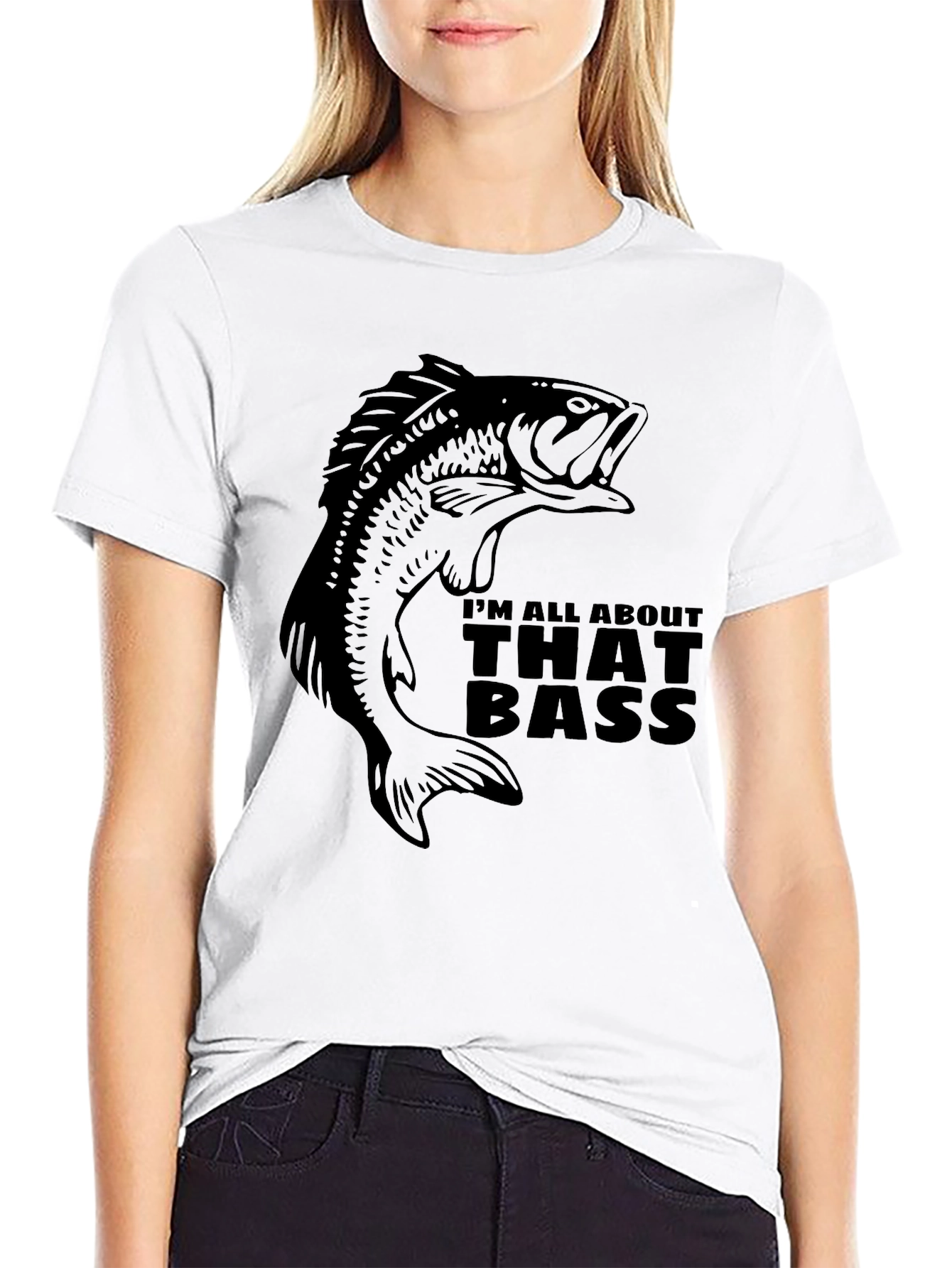 Im All About That Bass Black Fishing T-Shirt