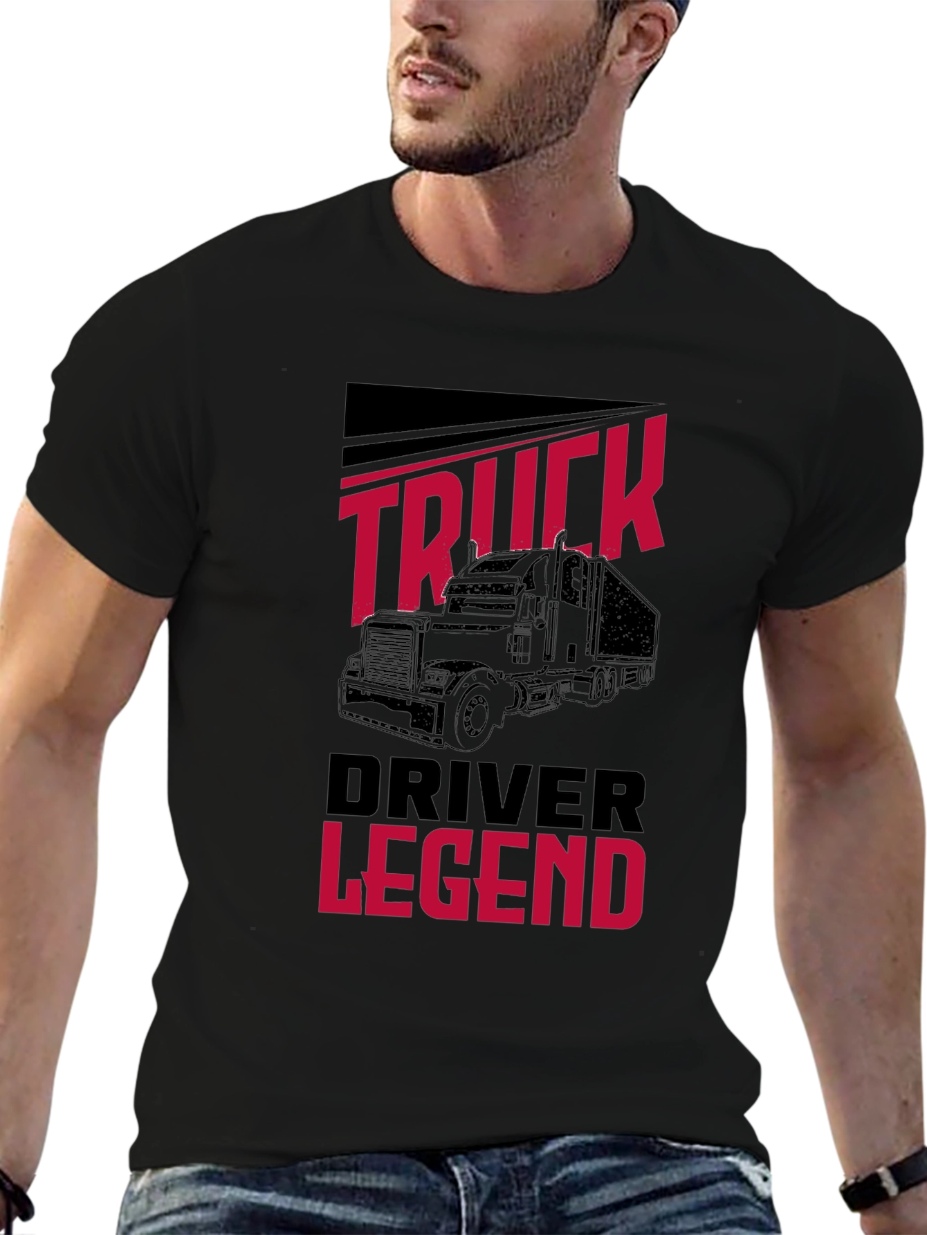 Truck Driver Legend Black T-Shirt