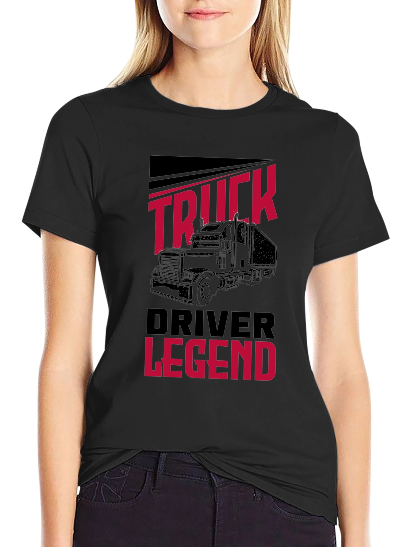 Truck Driver Legend Black T-Shirt