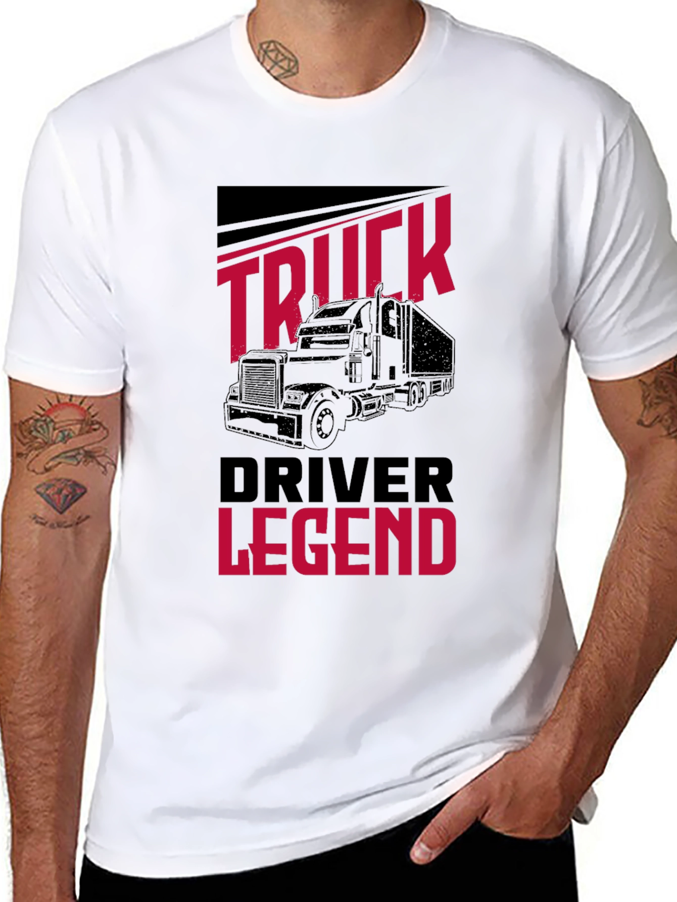 Truck Driver Legend Black T-Shirt