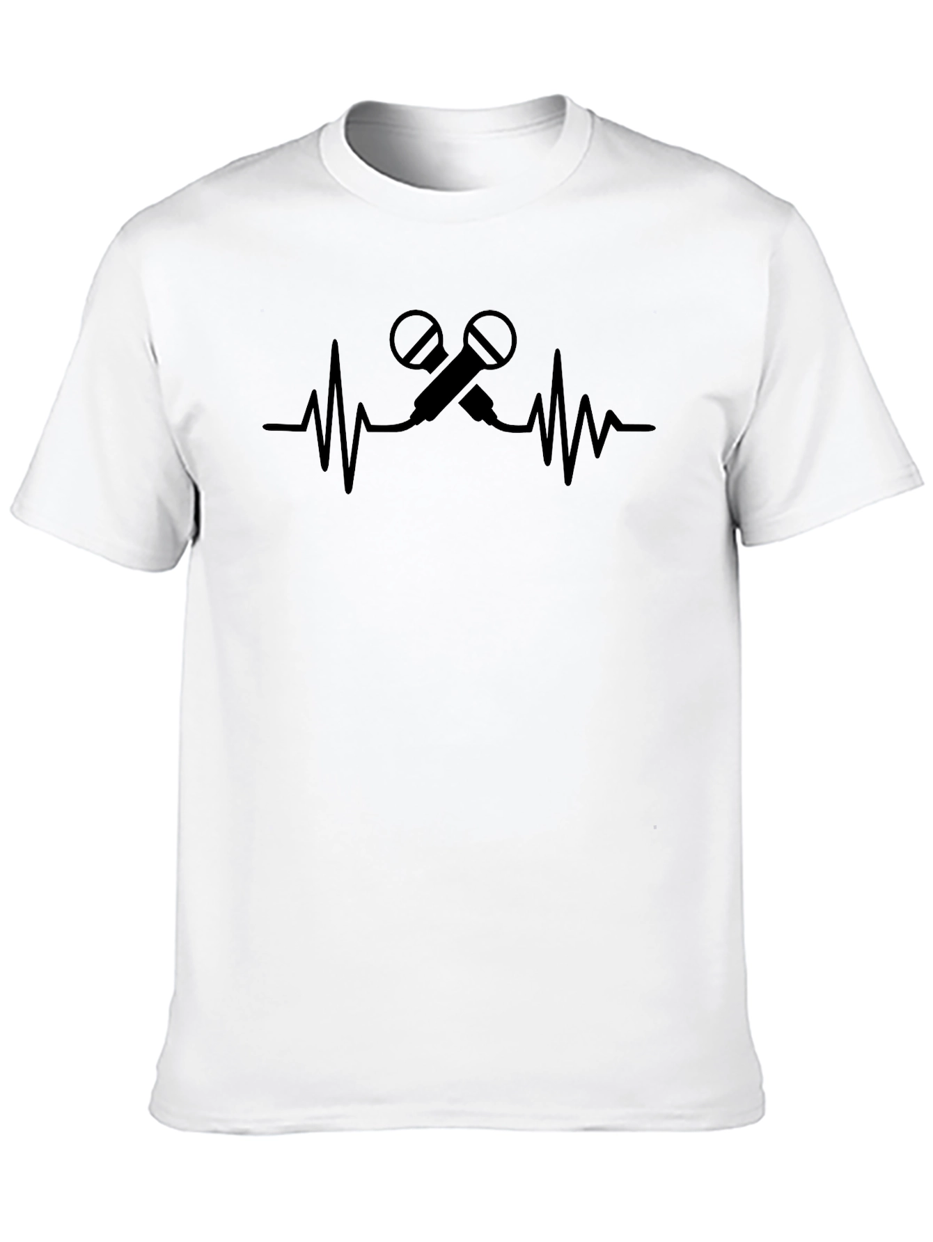 Mic Heartbeat Graphic Black T-Shirt