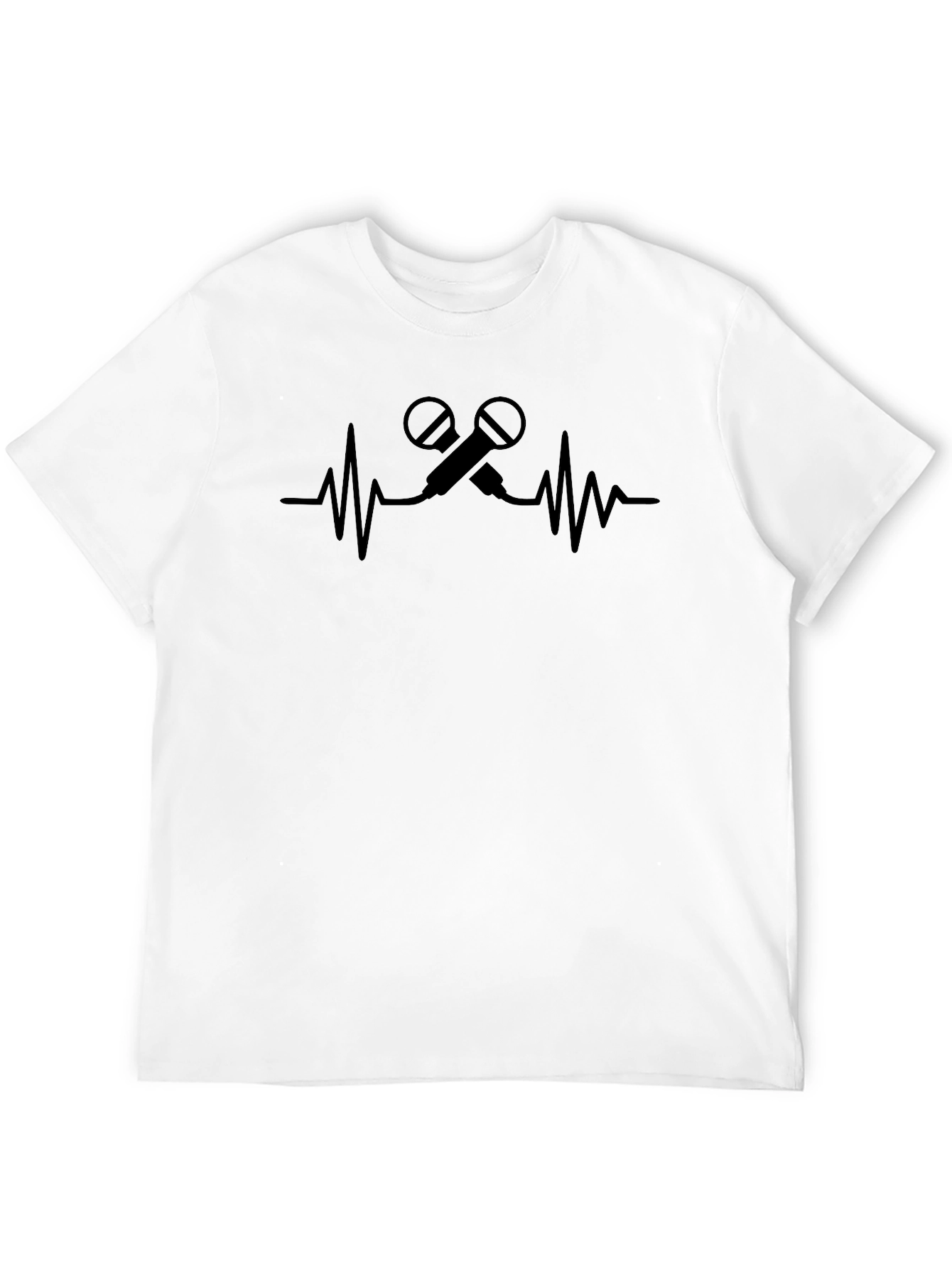 Mic Heartbeat Graphic Black T-Shirt