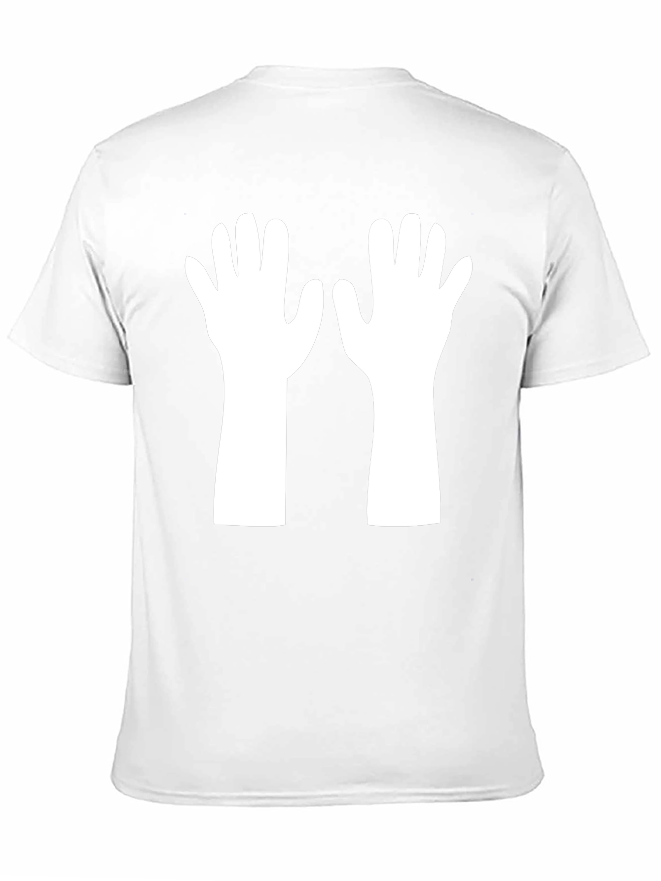 Black T-Shirt with White Hands Graphic
