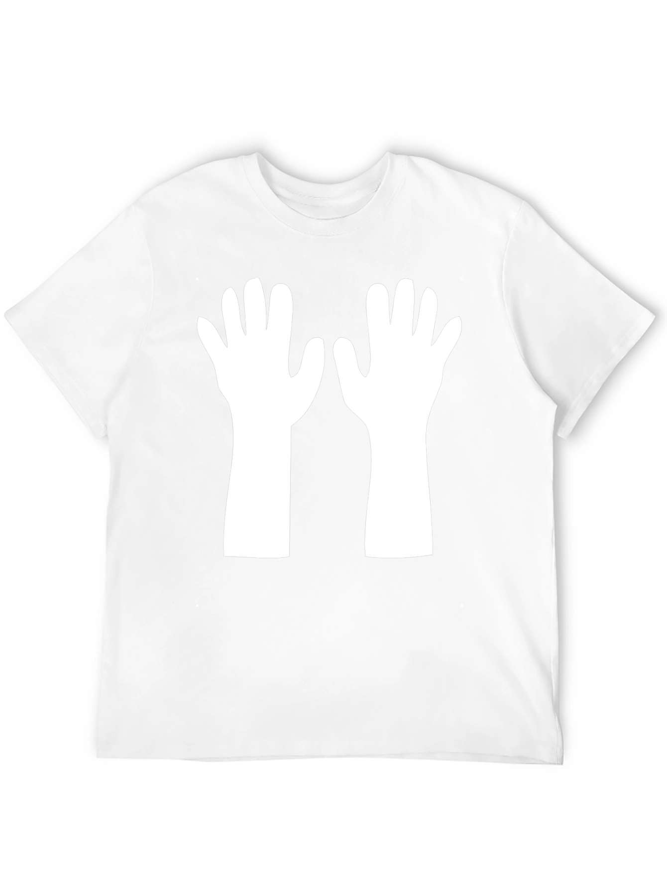 Black T-Shirt with White Hands Graphic