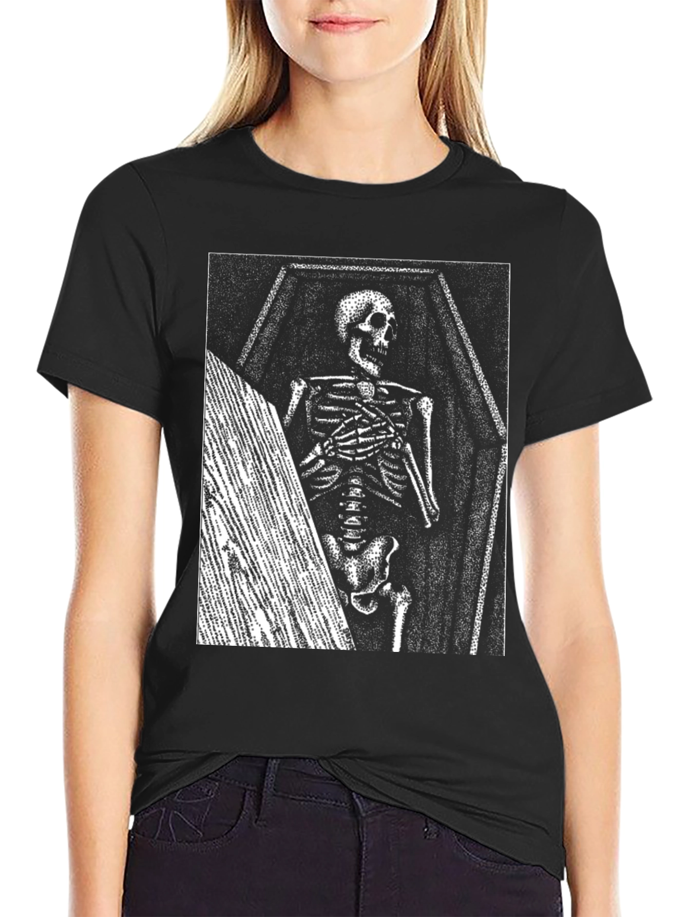 Skeleton Coffin T-Shirt - Unique Graphic Tee