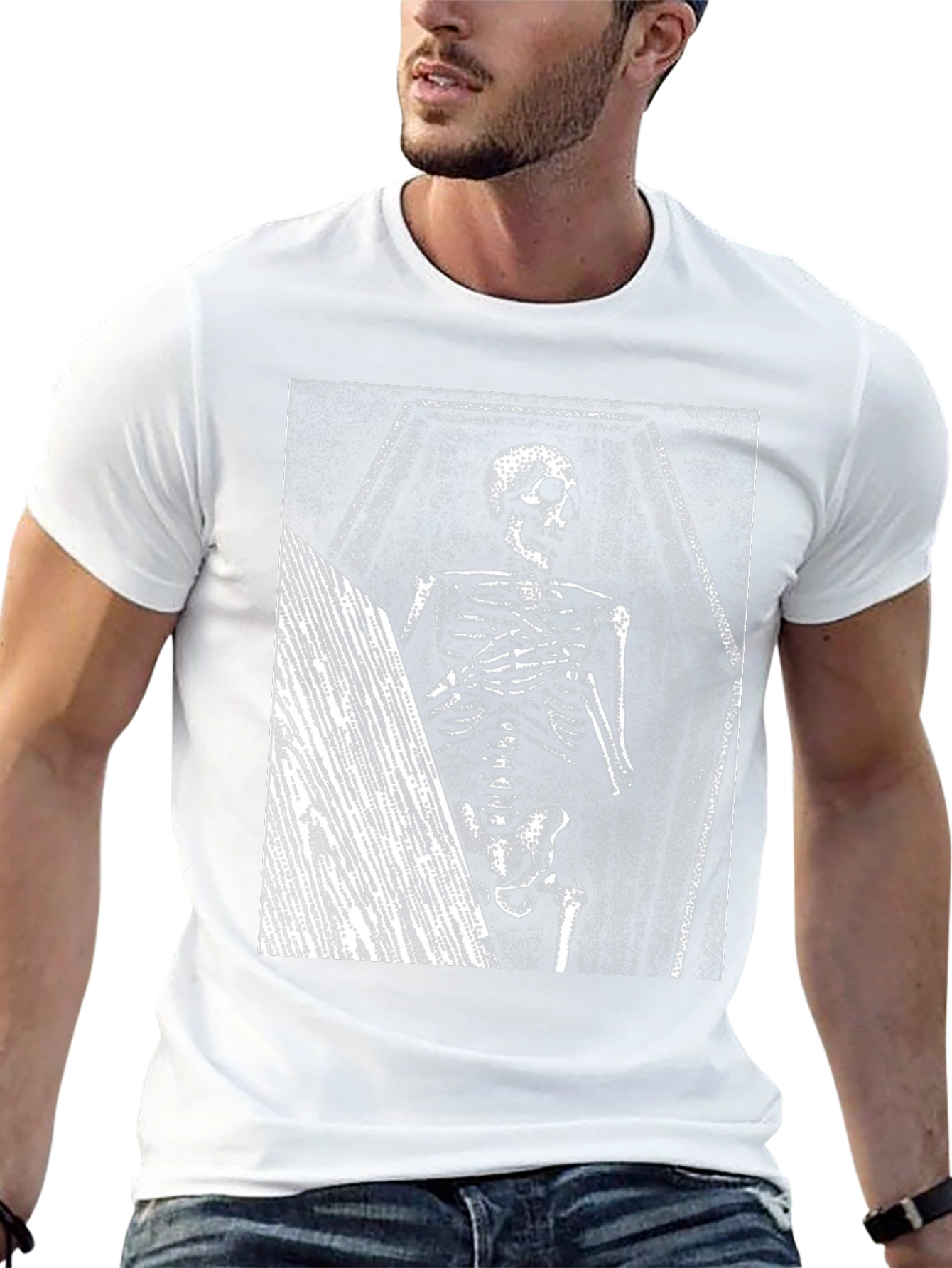 Skeleton Coffin T-Shirt - Unique Graphic Tee