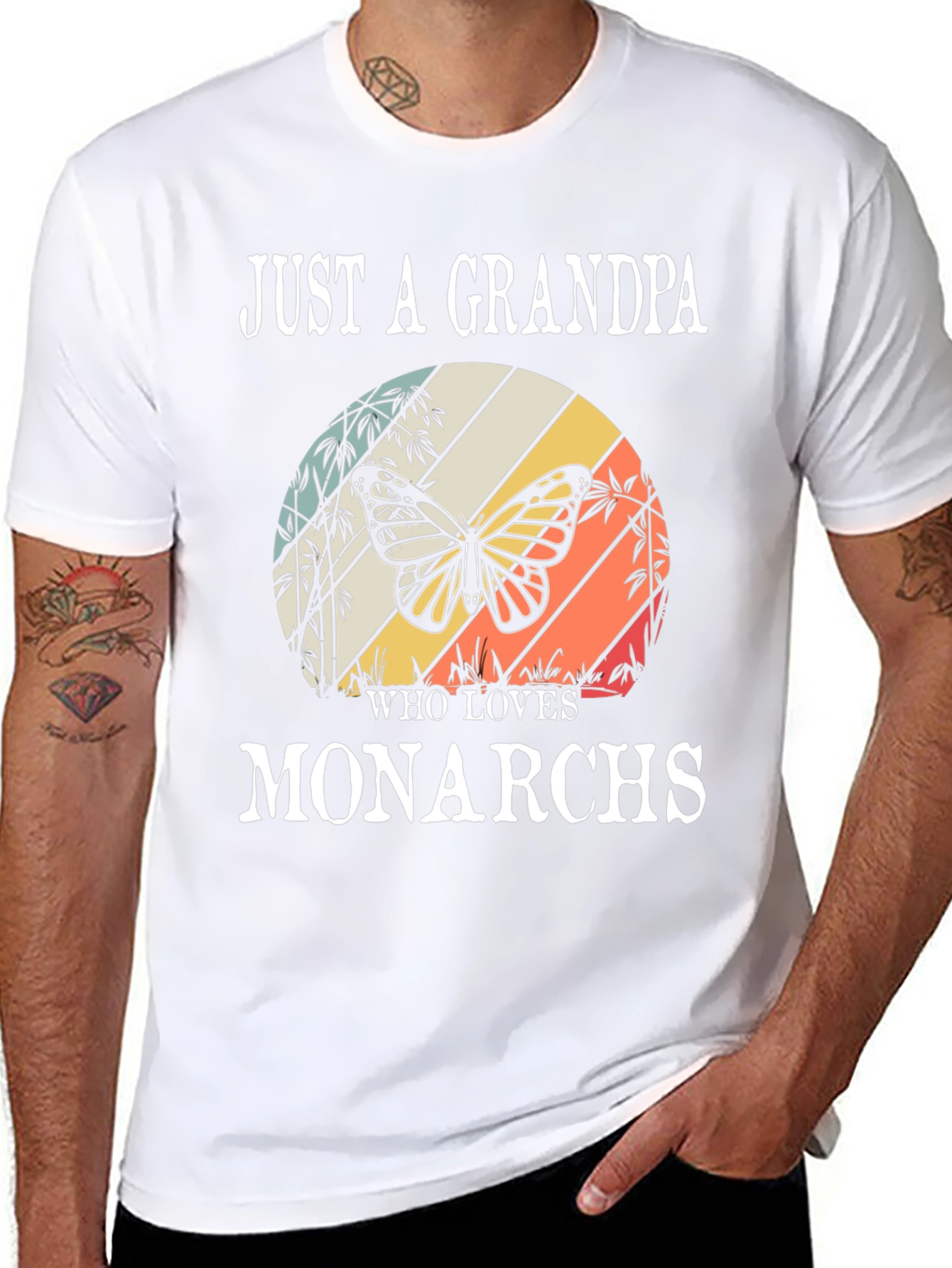 Grandpa Monarch Butterfly T-Shirt