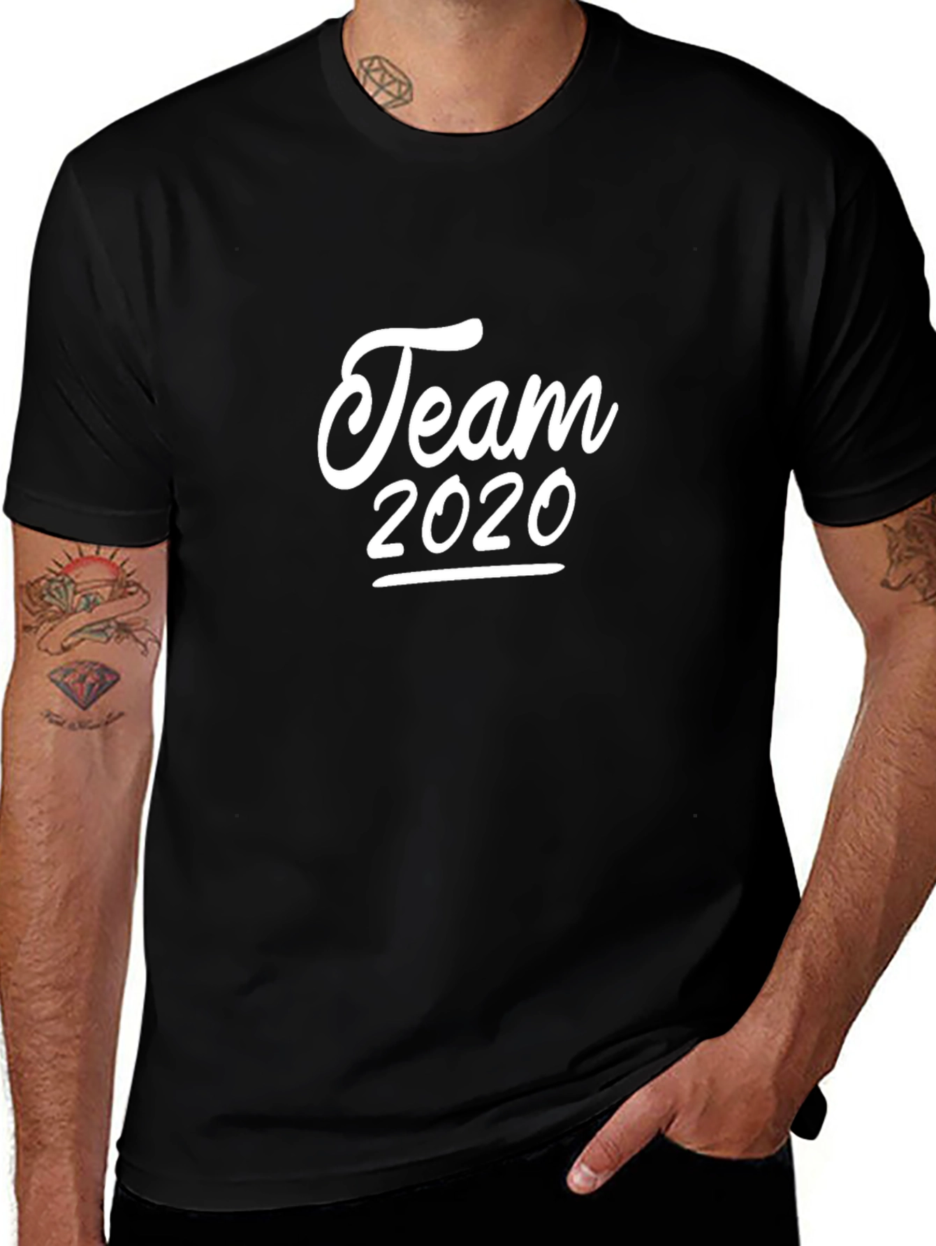 Team 2020 T-Shirt - Black Crew Neck Tee
