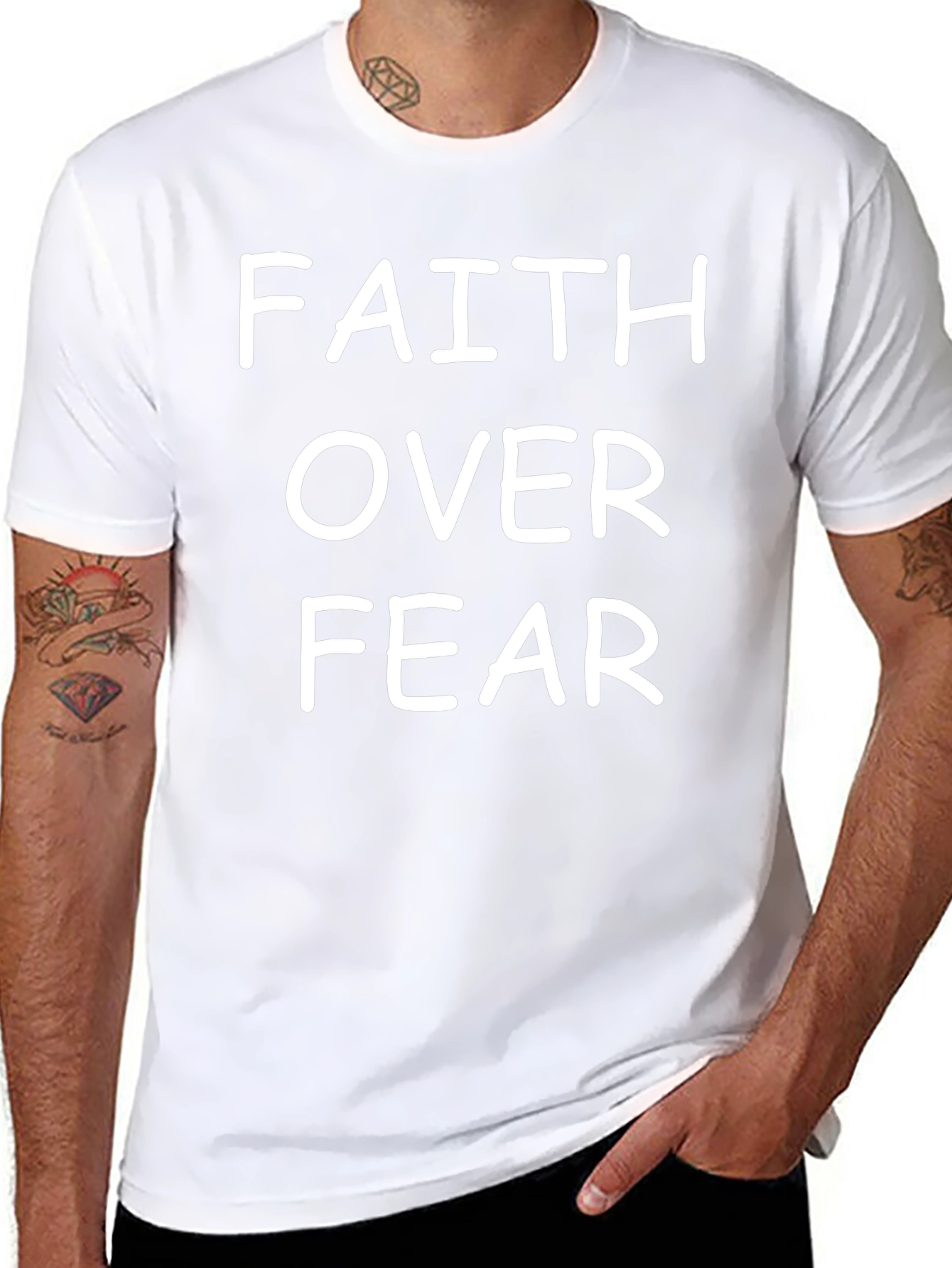 Faith Over Fear T-Shirt - Motivational Graphic Tee