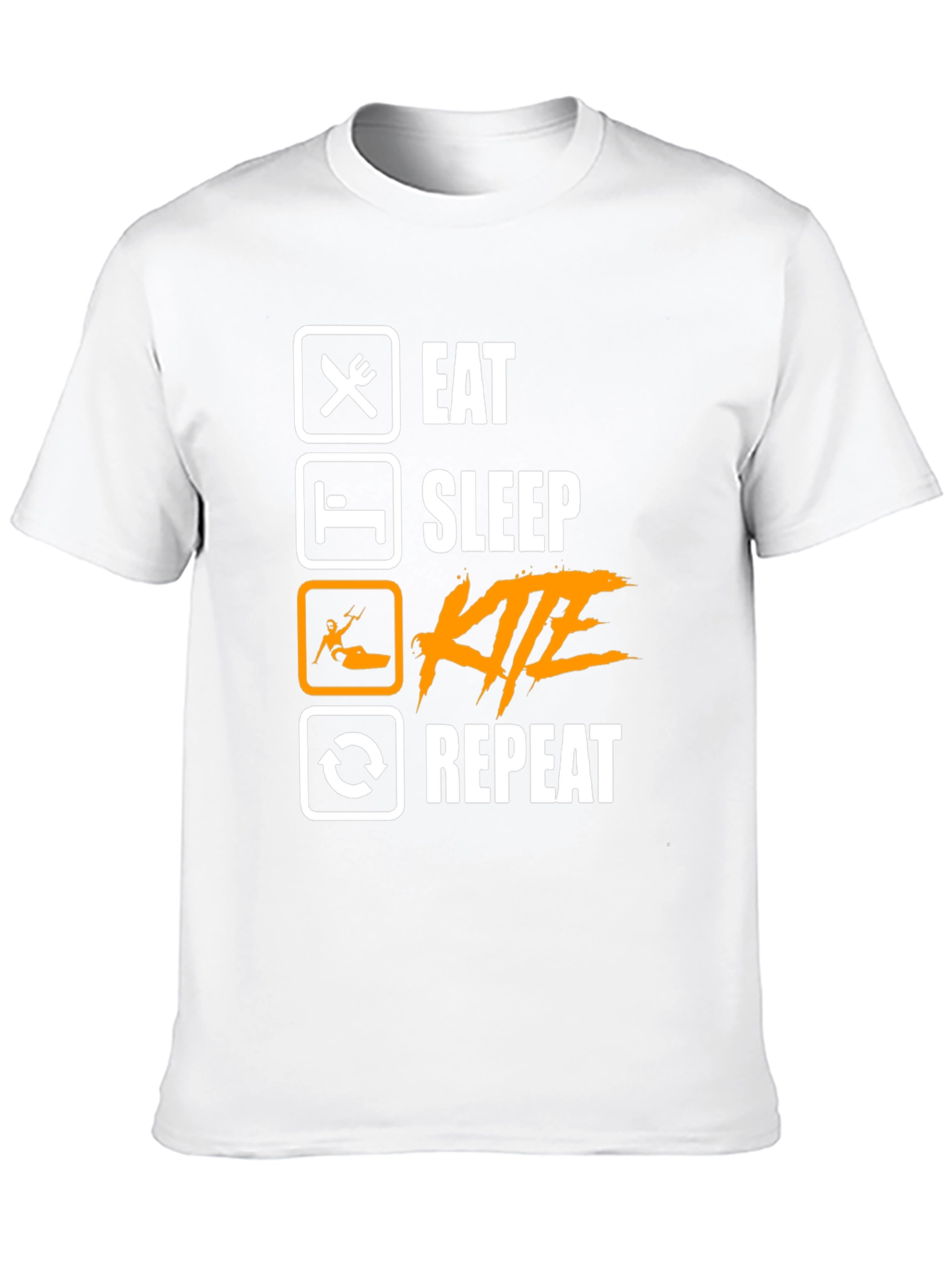 Eat Sleep Kite Repeat - Black Graphic T-Shirt