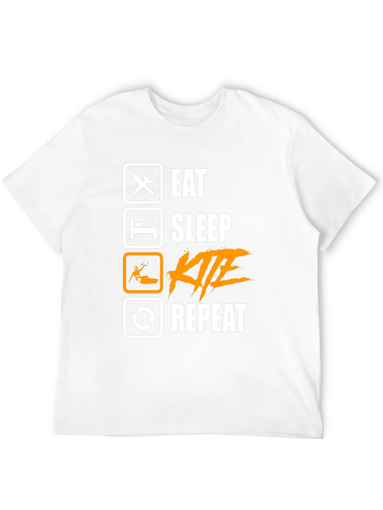 Eat Sleep Kite Repeat - Black Graphic T-Shirt