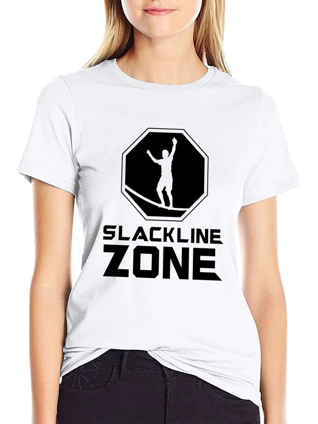 Slackline Zone Graphic Tee - Black Cotton T-Shirt