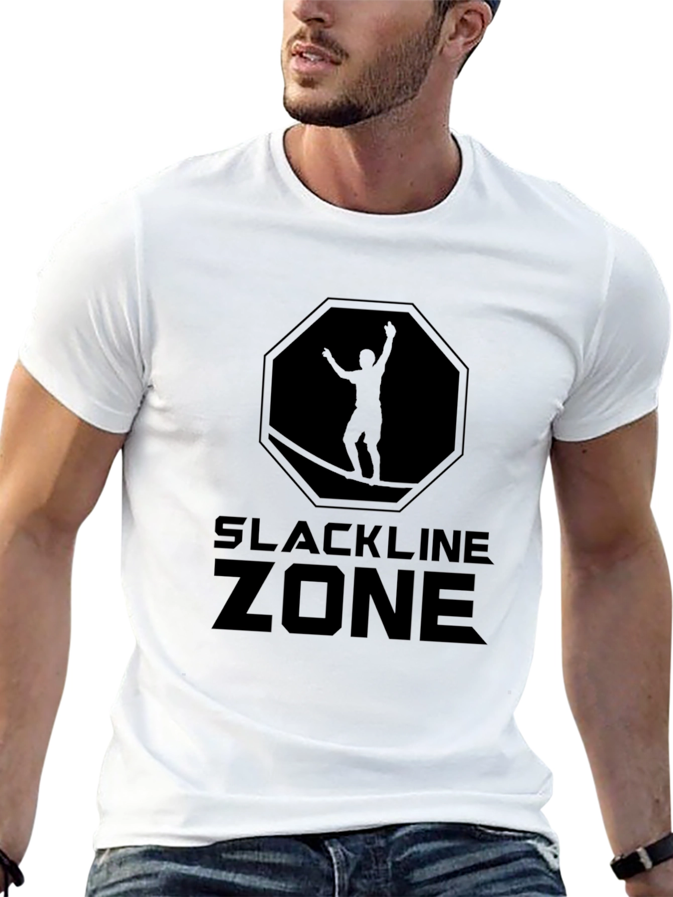 Slackline Zone Graphic Tee - Black Cotton T-Shirt