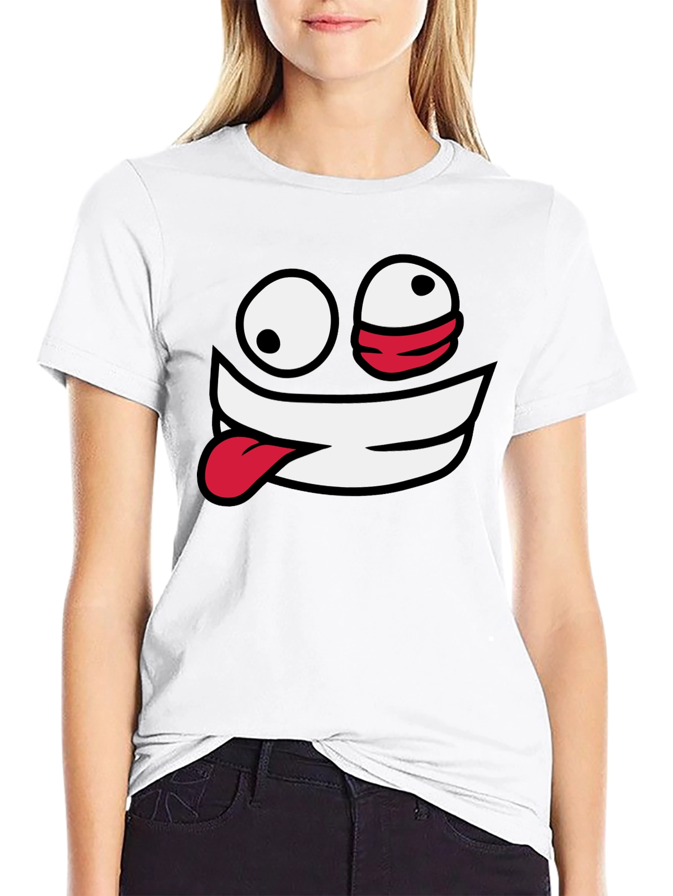 Crazy Face Graphic Black T-Shirt